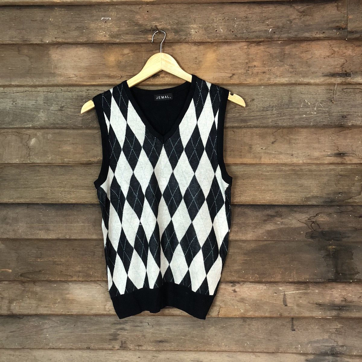 Homespun Knitwear × Japanese Brand Jemal Checkred diamond Vest knitwear #380B Size US S / EU 44-46 / 1 - 1 Thumbnail
