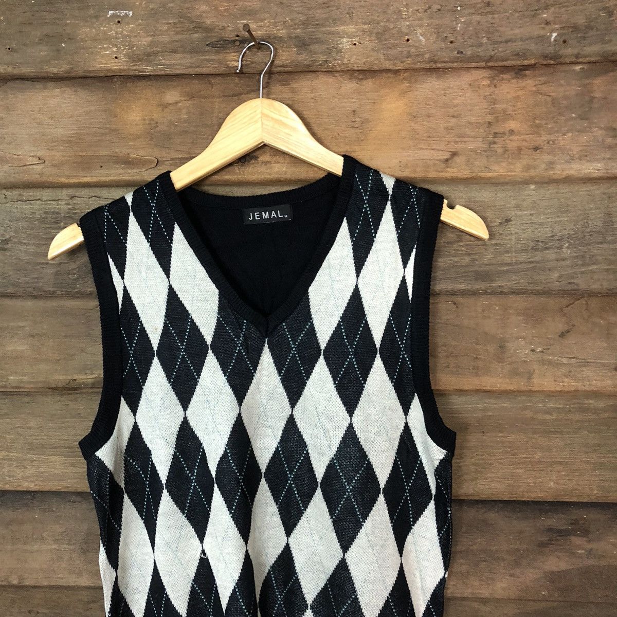 Homespun Knitwear × Japanese Brand Jemal Checkred diamond Vest knitwear #380B Size US S / EU 44-46 / 1 - 2 Thumbnail