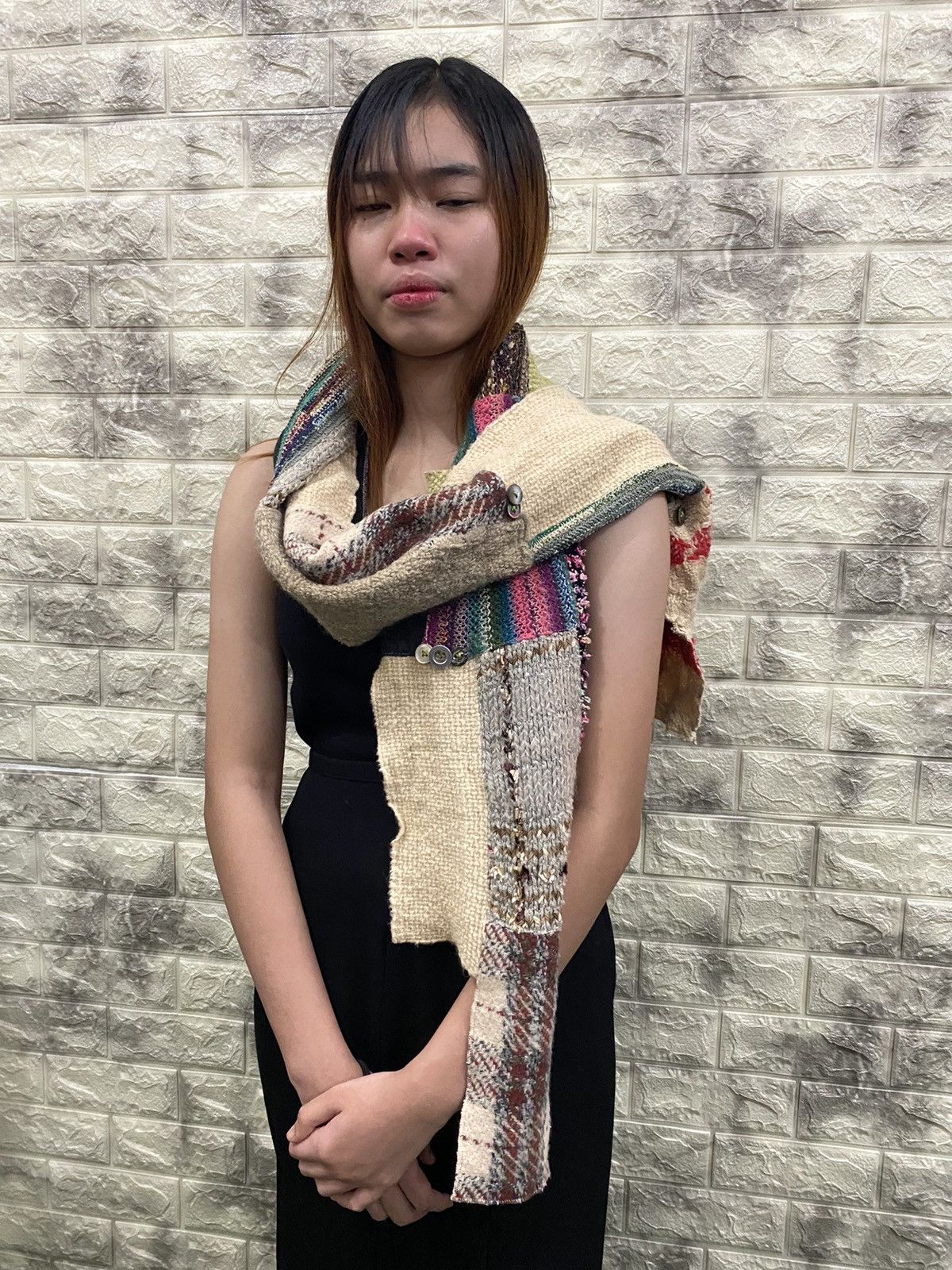 Japanese Brand RHL Patchwork Scarf nice design Size ONE SIZE - 3 Thumbnail