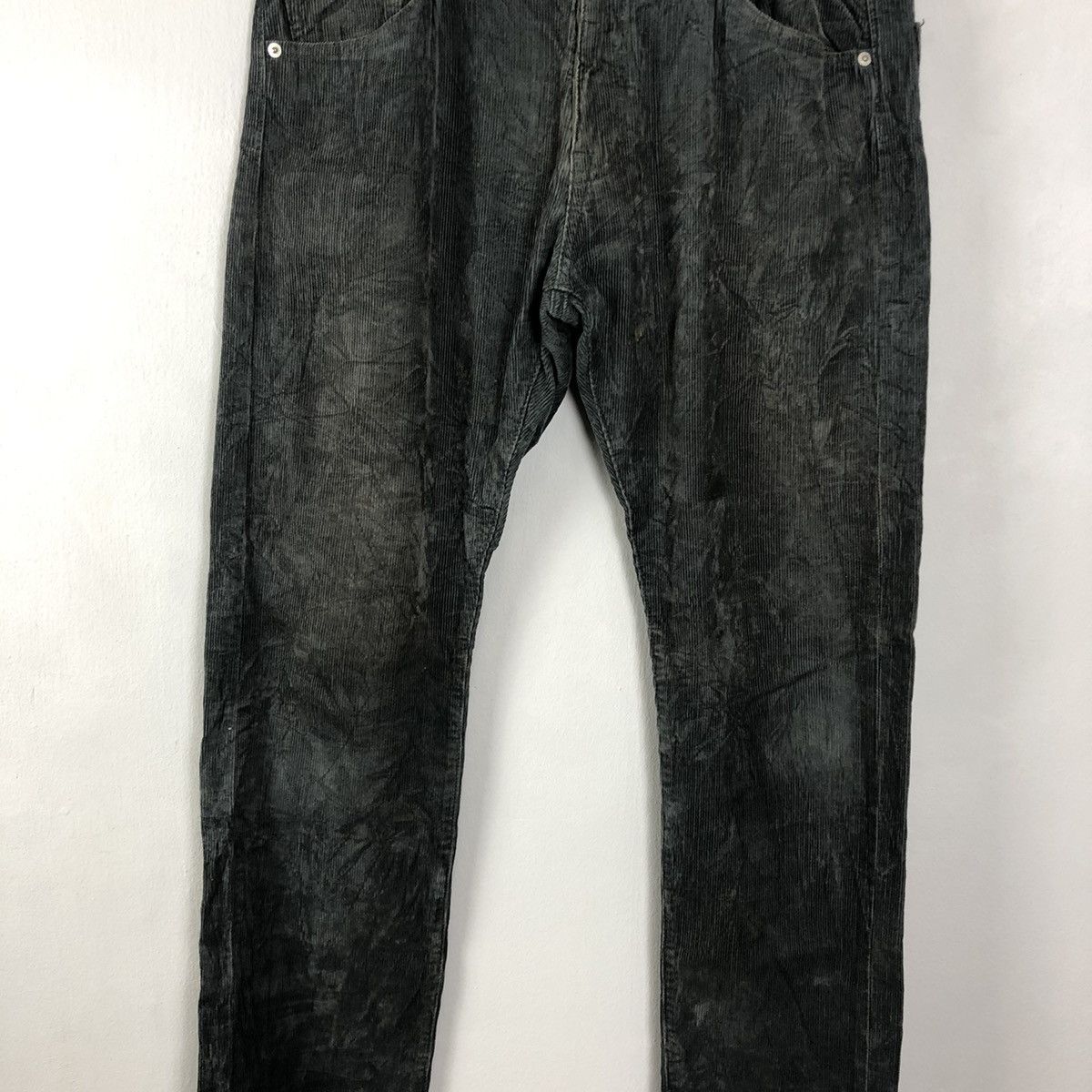 GU DLL GU Japan Black Corduroy Denim vintage Pants #c1283 Size US 33 - 4 Thumbnail
