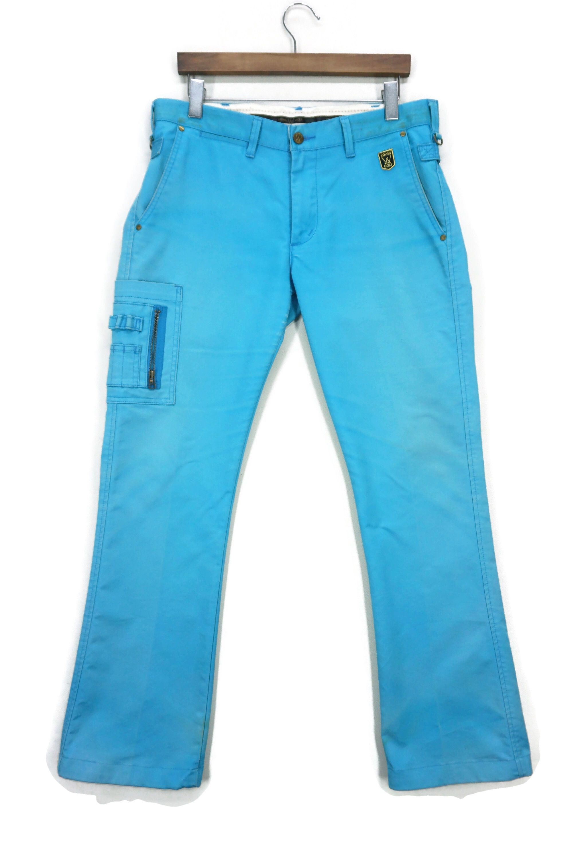 image of Edwin x Rodeo Bootcut Cargo Distressed Golf Pants in Blue, Men's (Size 33)
