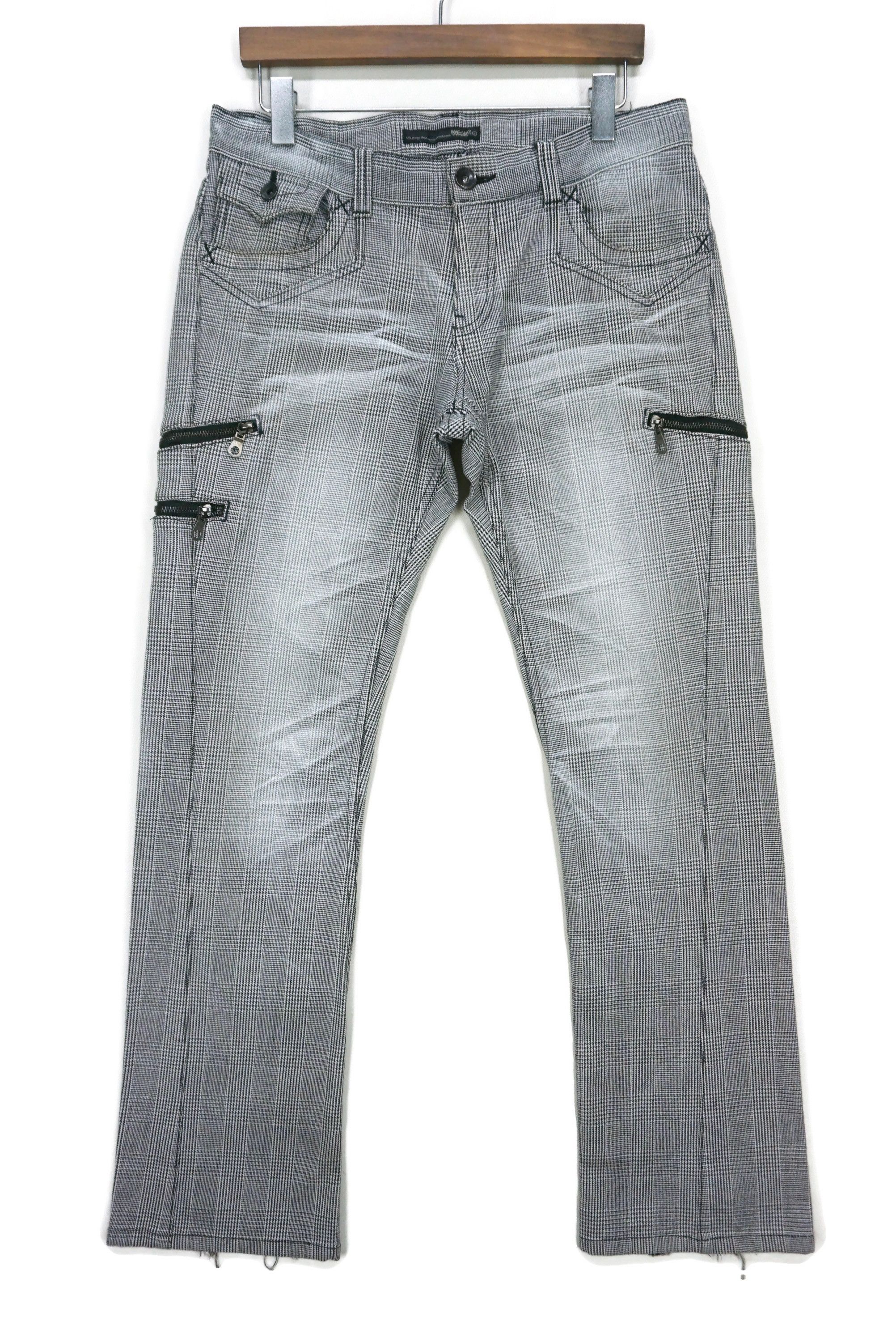 image of Mossimo x Rockers Bootcut Multi Zipper Bondage Houndstooth Punk Rocks in Black White (Size 32)