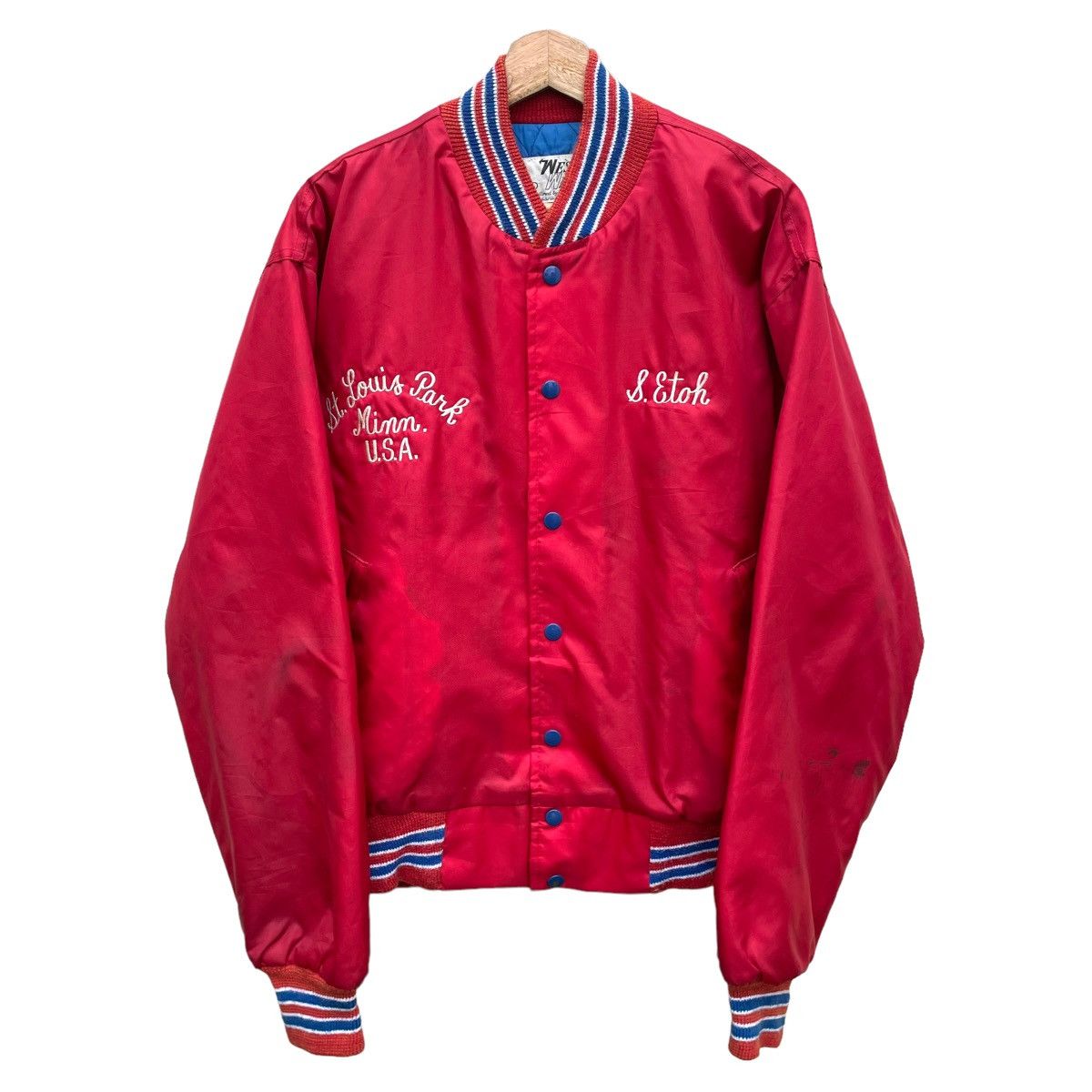 Sports Specialties × Vintage 💥VTG 70s ST LOUIS PARK WEST WIND USA VARSITY JACKET Size US L / EU 52-54 / 3 - 8 Thumbnail