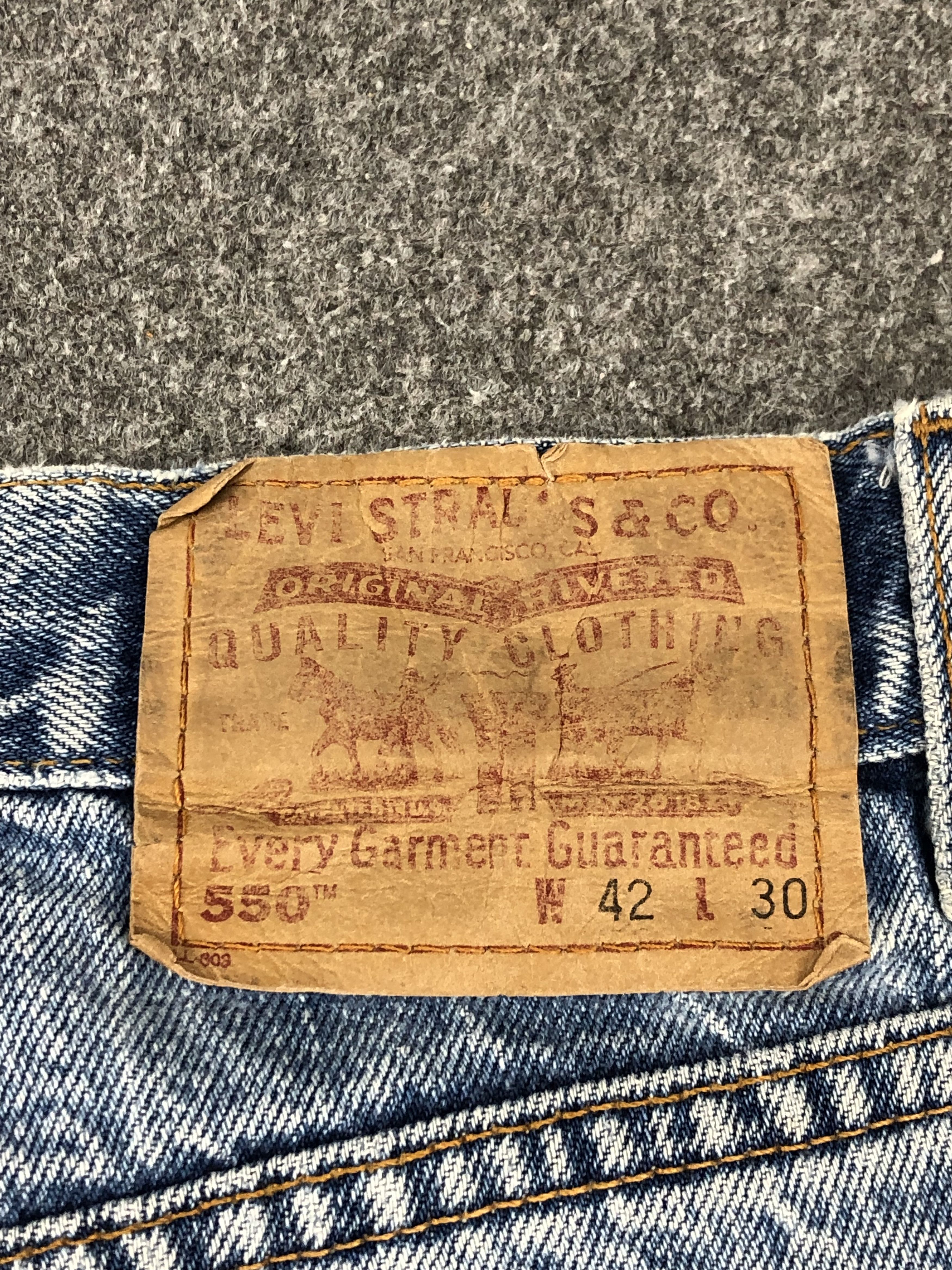 Levi's × Vintage Vintage 90s Levis 550 Faded Blue Jeans Size US 40 / EU 56 - 5 Thumbnail