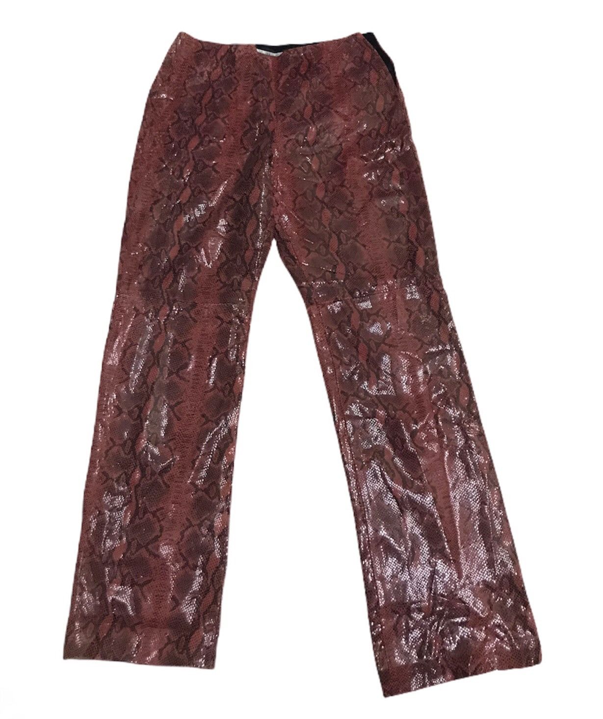 Vintage Kay Unger snake print leather pants s30 Size US 30 / EU 46 - 1 Thumbnail
