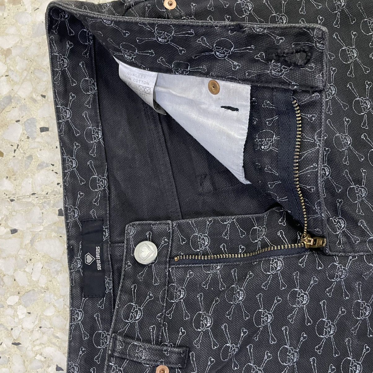 Rei Kawakubo × Seditionaries 💥 SUPER LOVER JAPAN OVERPRINT SKULL JEAN Size US 29 - 12 Thumbnail