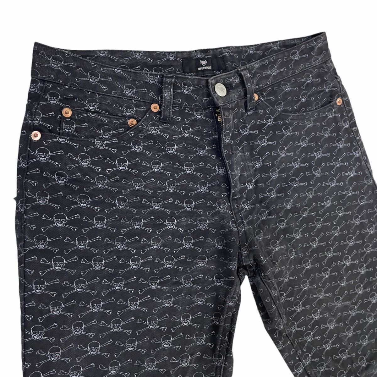 Rei Kawakubo × Seditionaries 💥 SUPER LOVER JAPAN OVERPRINT SKULL JEAN Size US 29 - 5 Thumbnail