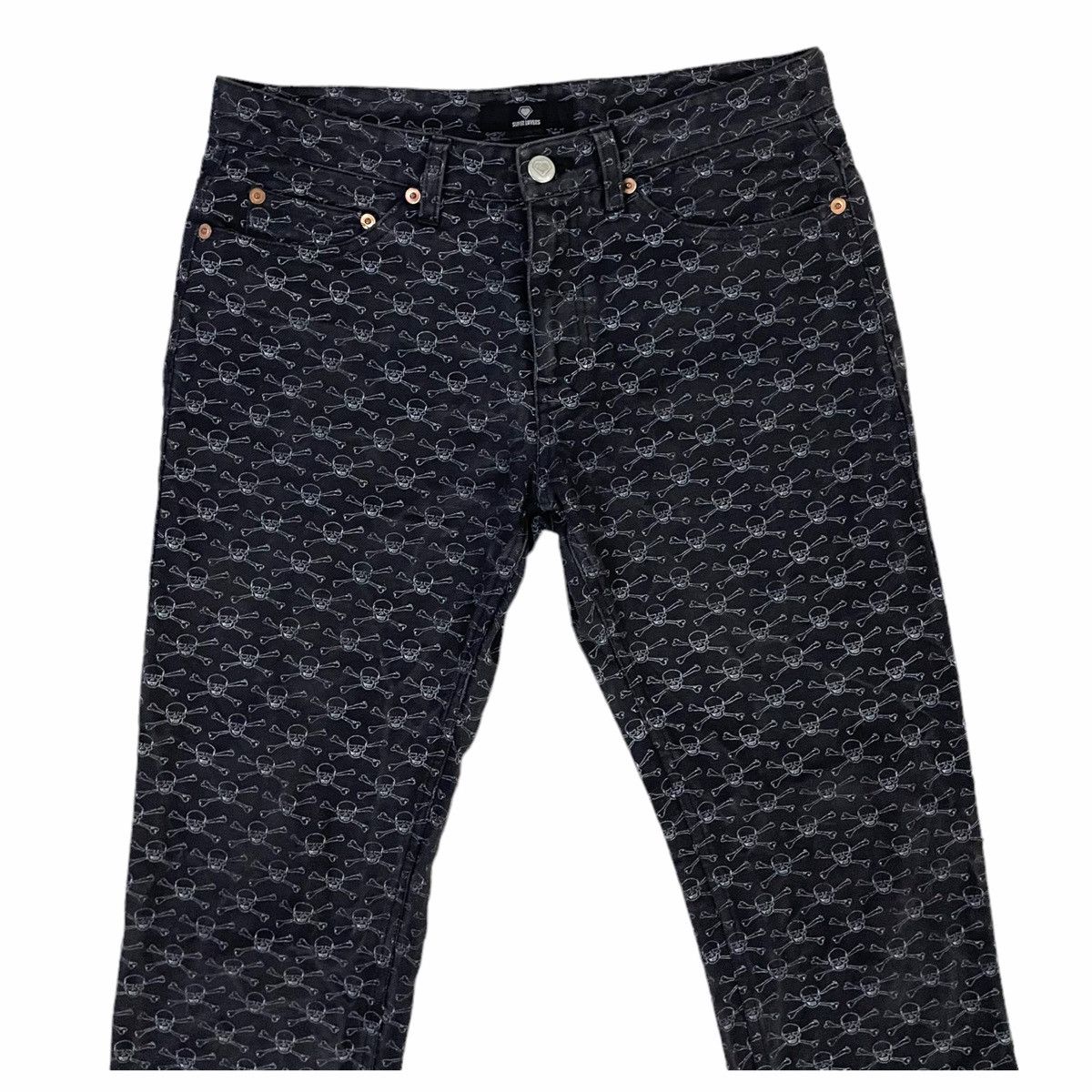Rei Kawakubo × Seditionaries 💥 SUPER LOVER JAPAN OVERPRINT SKULL JEAN Size US 29 - 4 Thumbnail