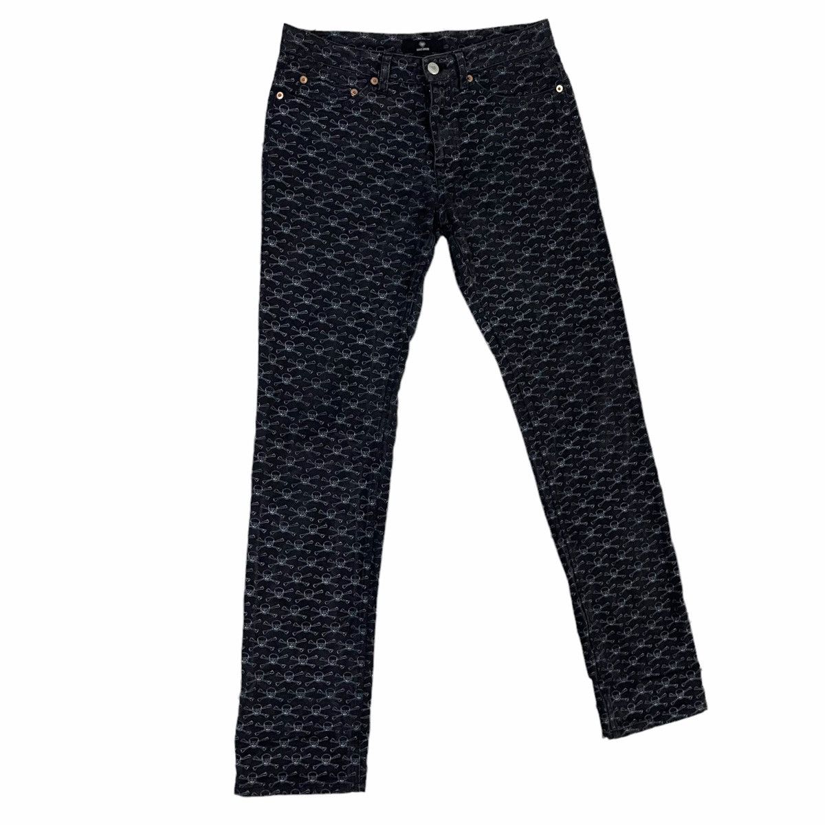 Rei Kawakubo × Seditionaries 💥 SUPER LOVER JAPAN OVERPRINT SKULL JEAN Size US 29 - 2 Thumbnail