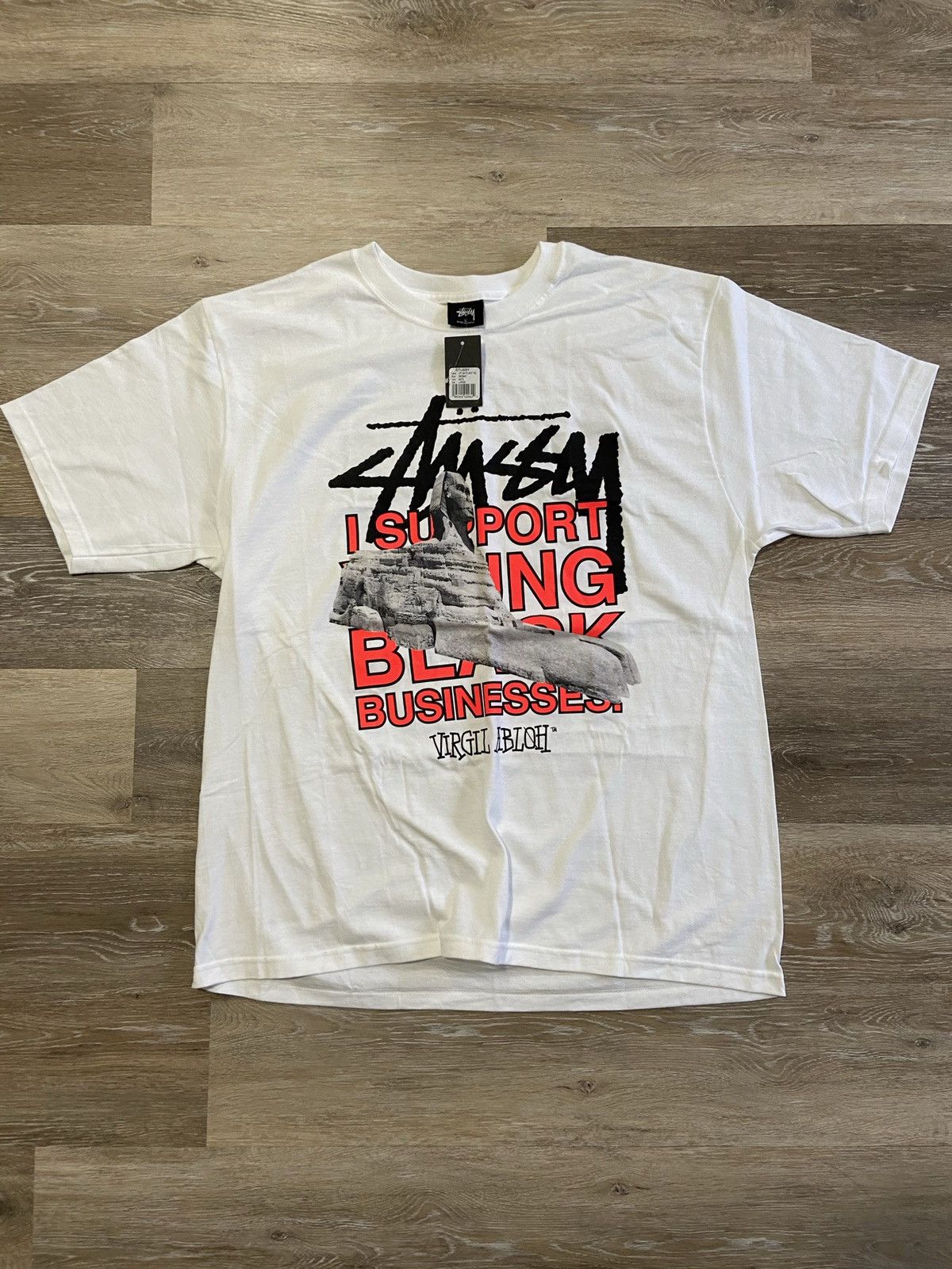 Stussy Virgil x Stussy Support Black Businesses T-Shir Size US L / EU 52-54 / 3 - 2 Thumbnail