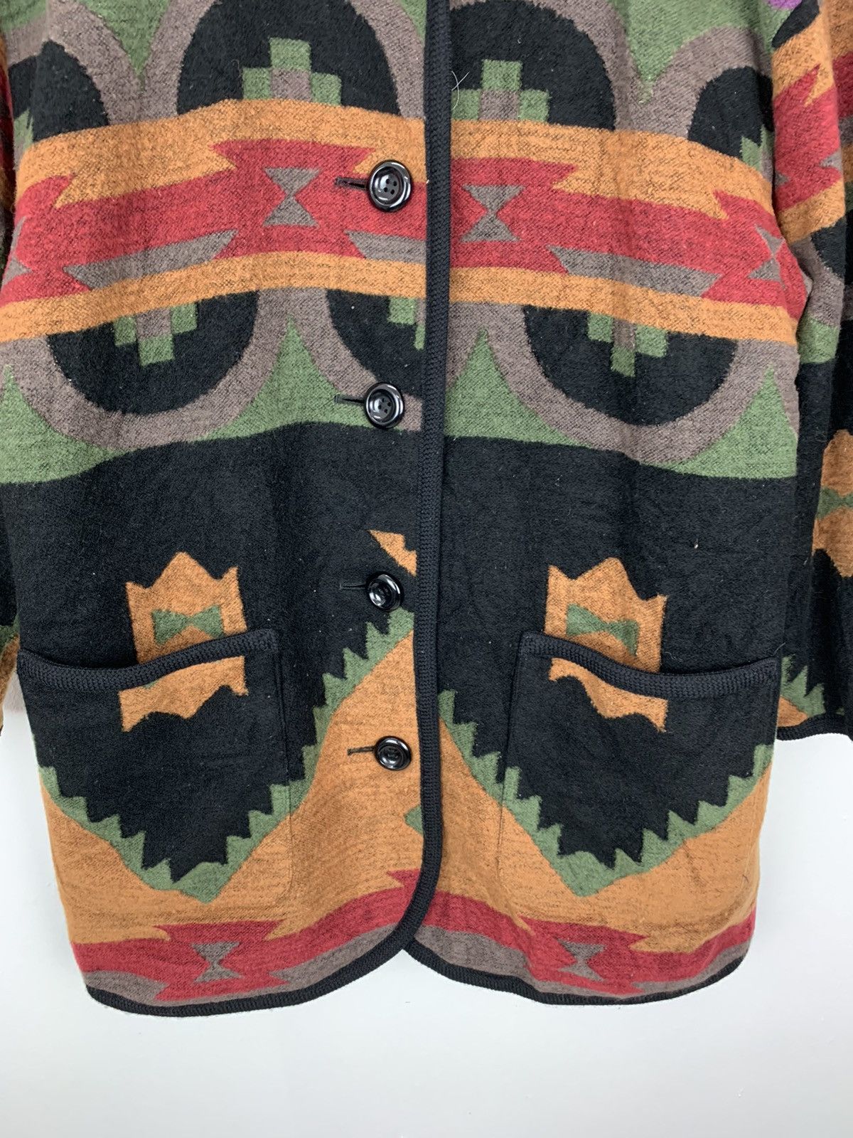 Vintage Vintage 90s SouthWestern oversize Wool Jacket Aztec Size US L / EU 52-54 / 3 - 3 Thumbnail