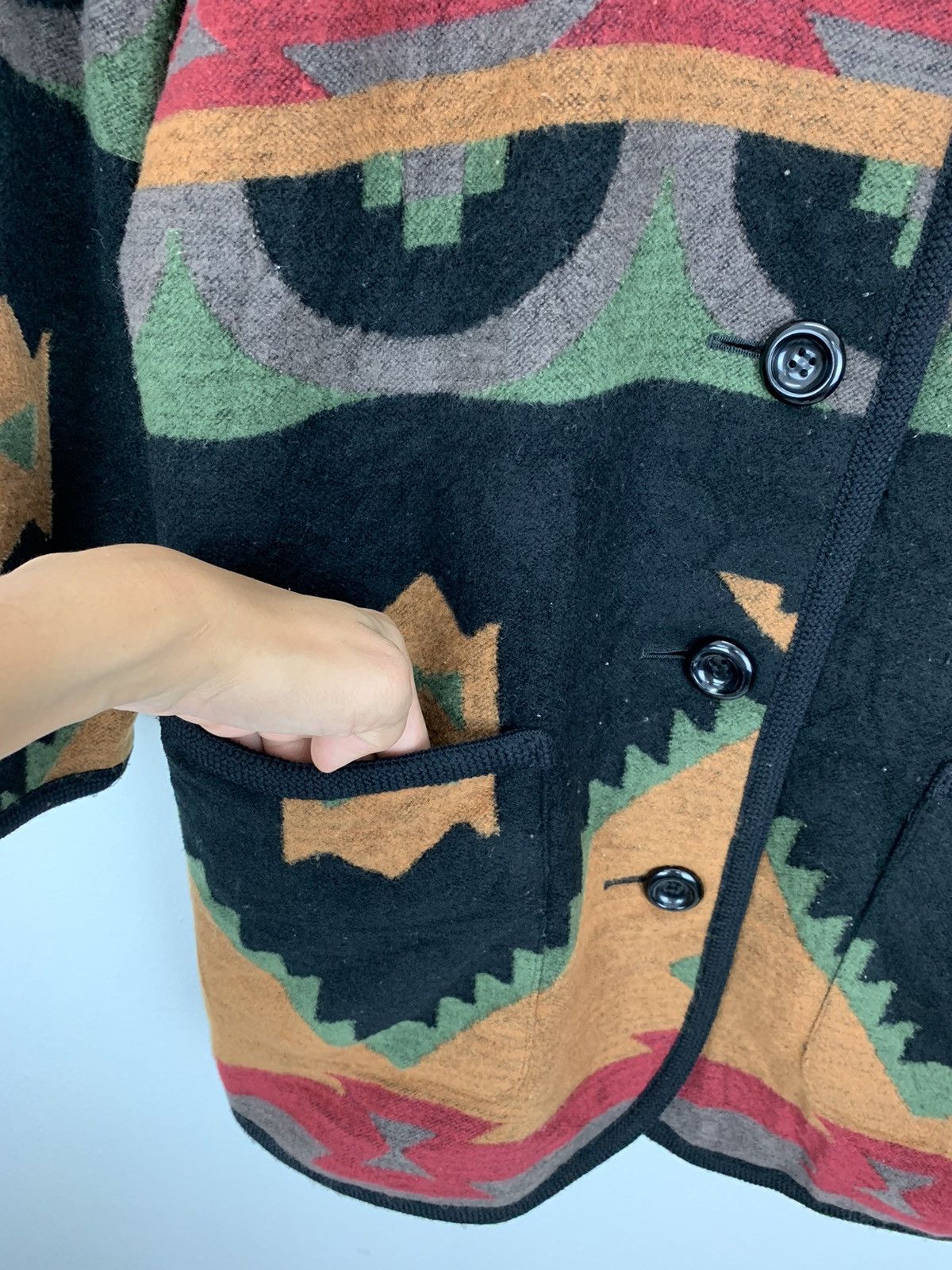 Vintage Vintage 90s SouthWestern oversize Wool Jacket Aztec Size US L / EU 52-54 / 3 - 4 Thumbnail