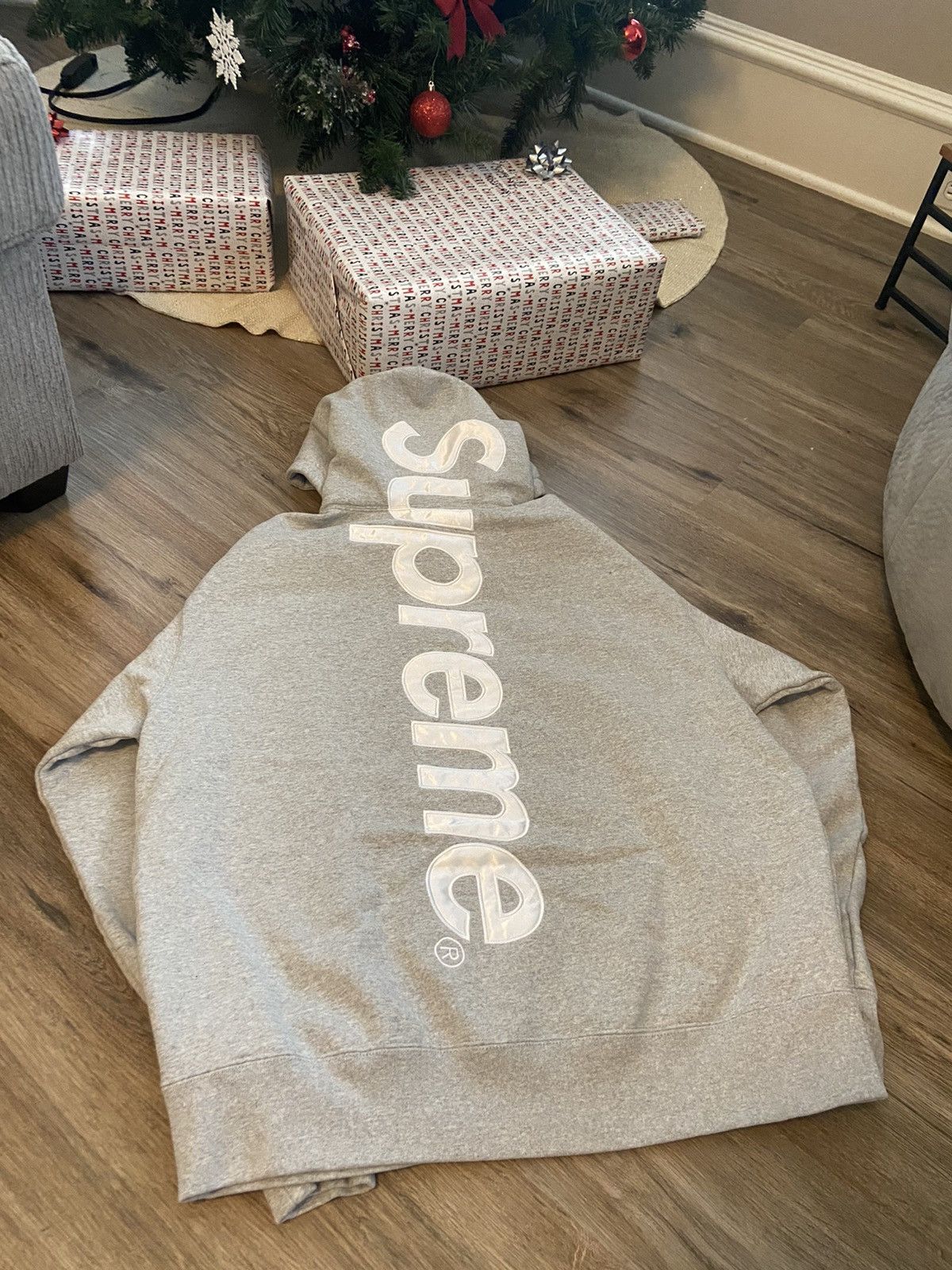 Supreme Satin Applique Hooded Sweatshirt | Grailed