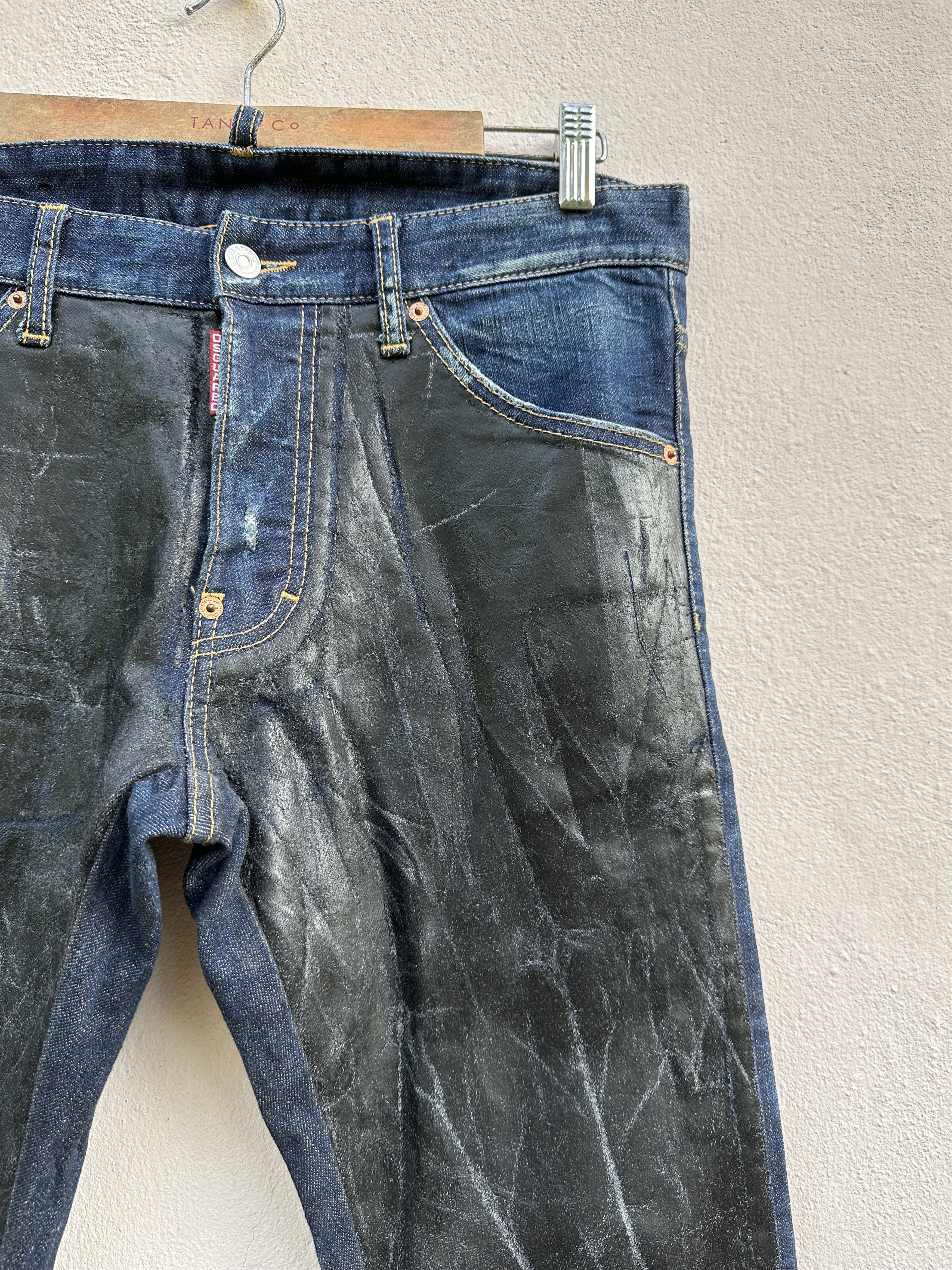 Dsquared2 Dsquared2 Two Tone Waxed Distressed Denim Jeans Size US 32 / EU 48 - 9 Thumbnail