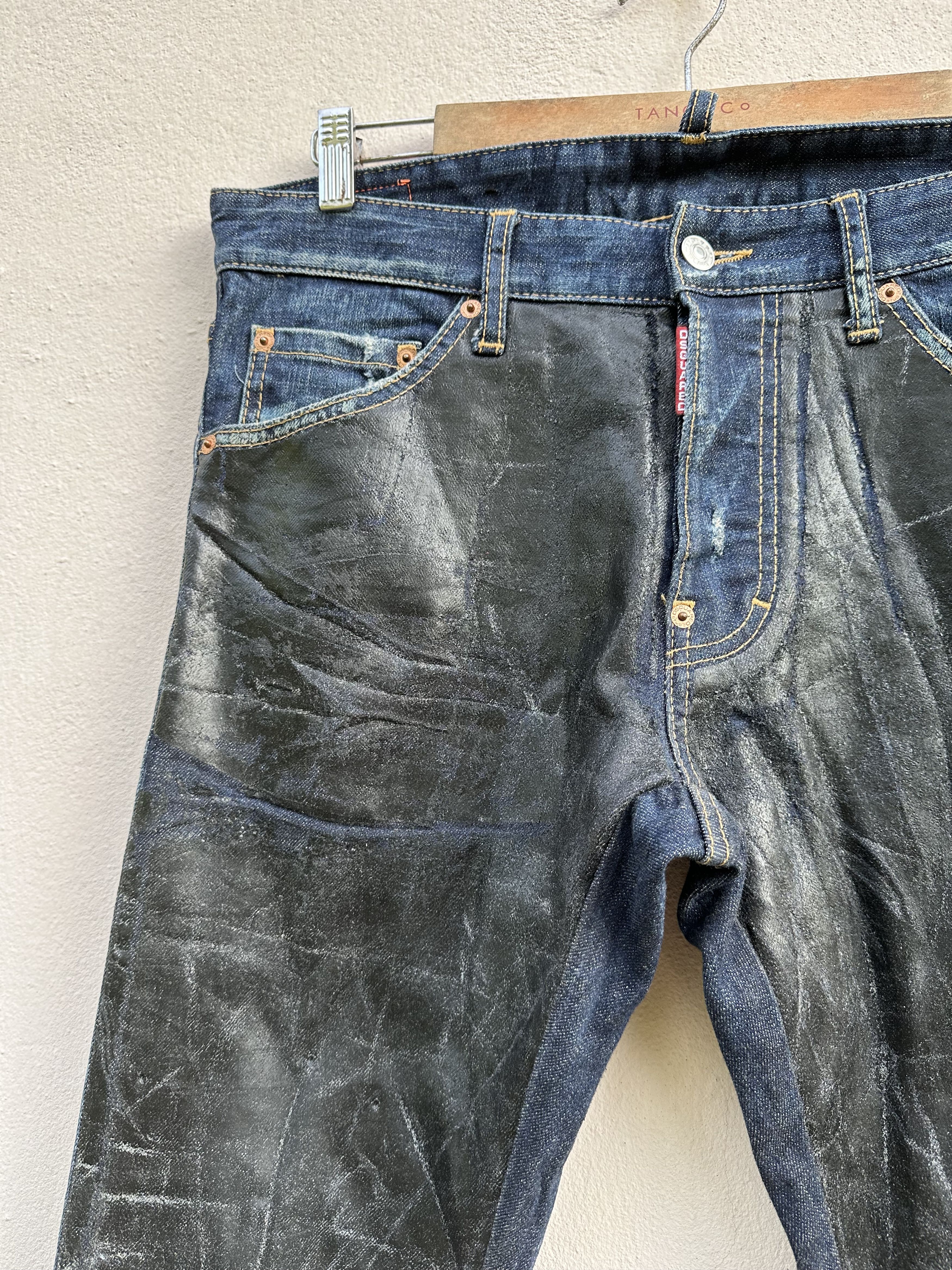 Dsquared2 Dsquared2 Two Tone Waxed Distressed Denim Jeans Size US 32 / EU 48 - 6 Thumbnail