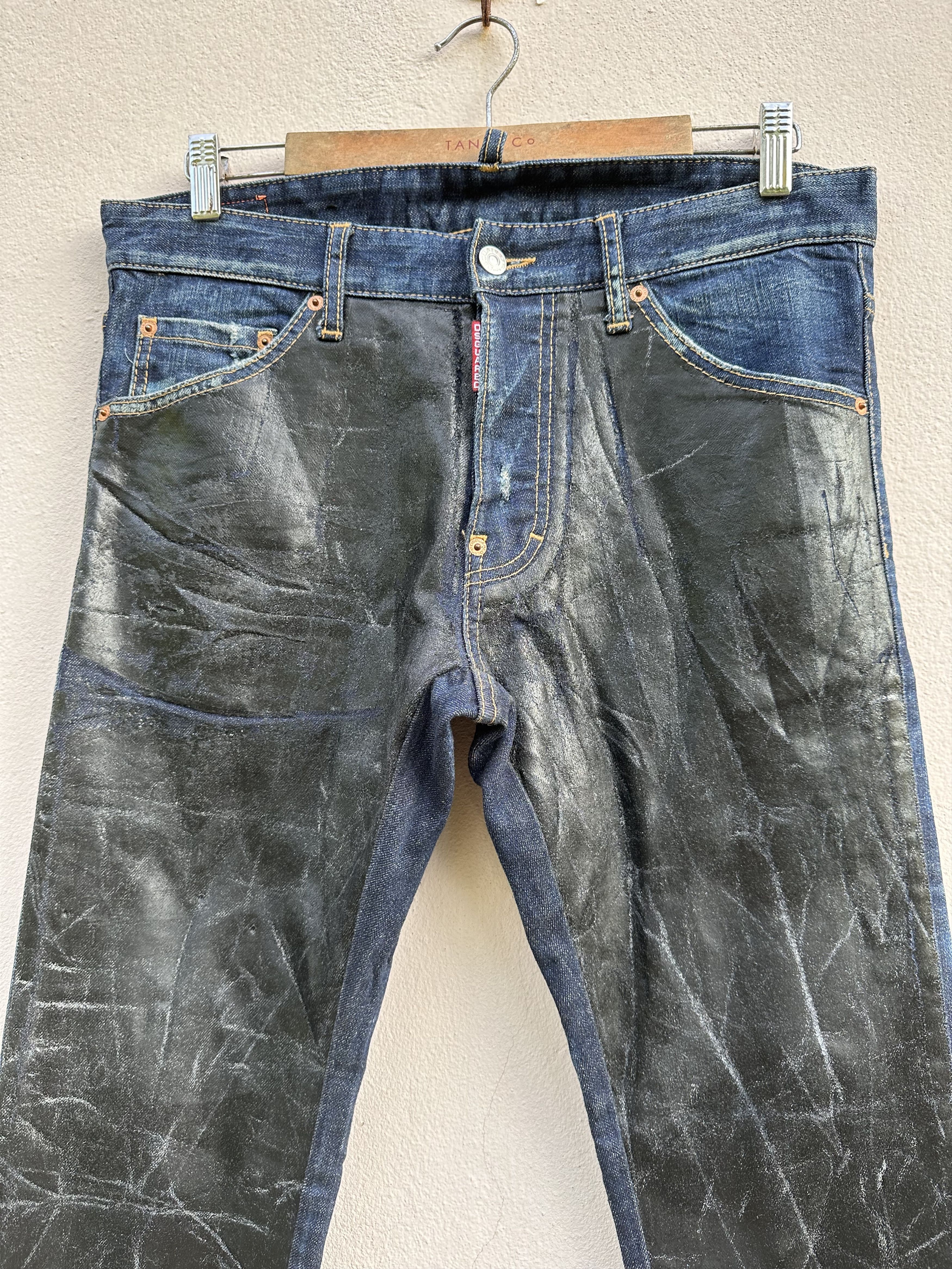 Dsquared2 Dsquared2 Two Tone Waxed Distressed Denim Jeans Size US 32 / EU 48 - 5 Thumbnail
