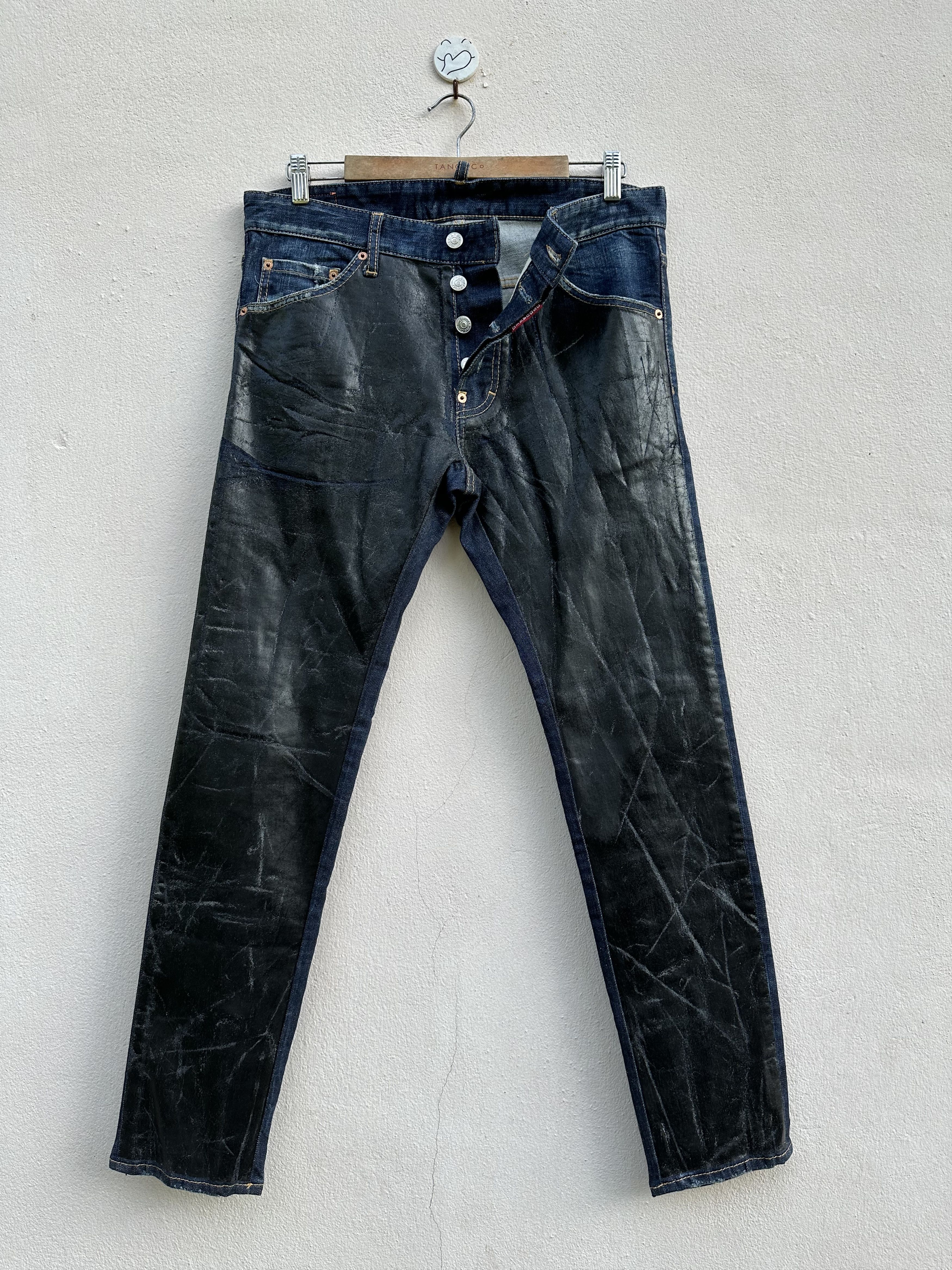 Dsquared2 Dsquared2 Two Tone Waxed Distressed Denim Jeans Size US 32 / EU 48 - 3 Thumbnail