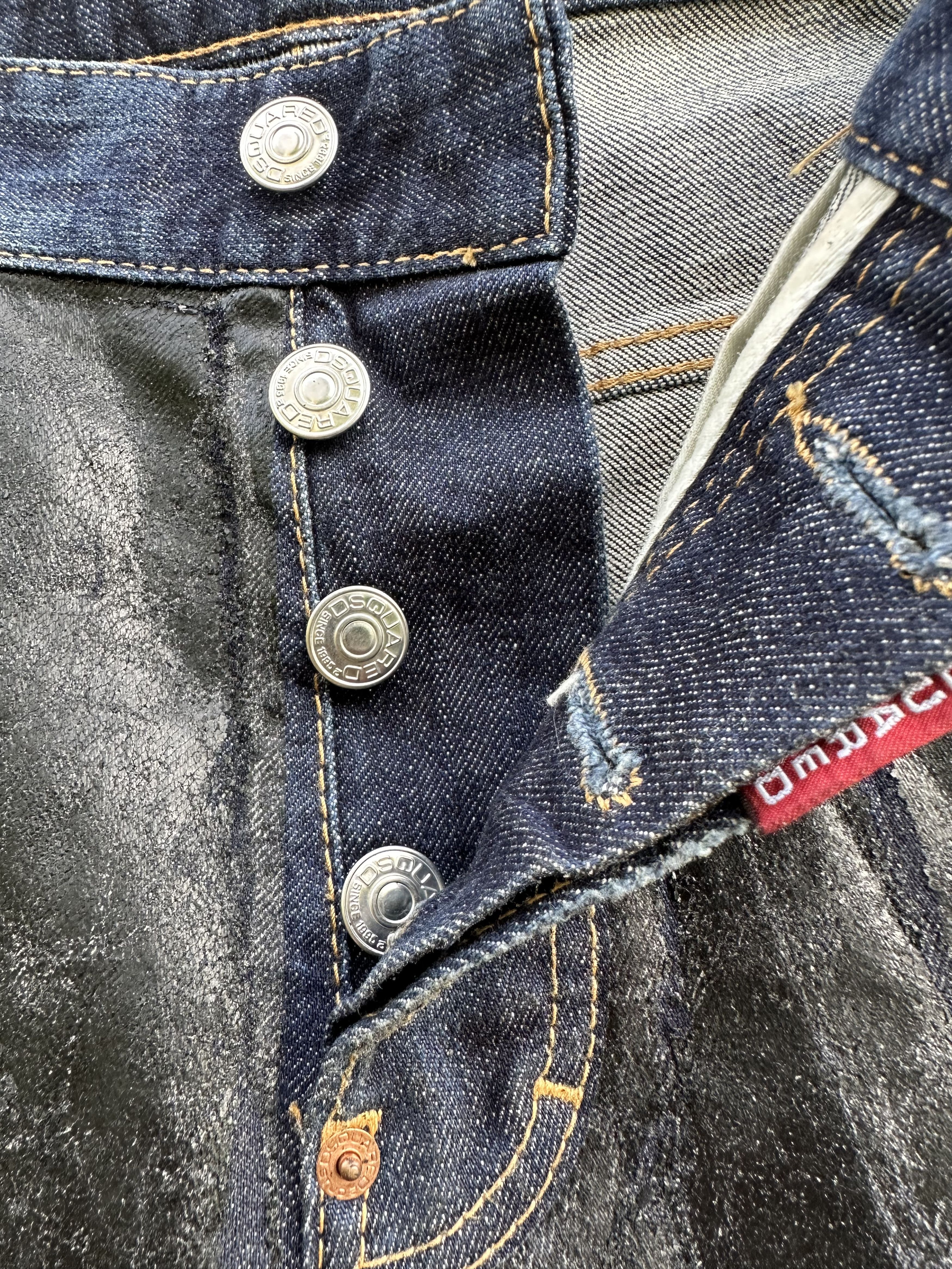 Dsquared2 Dsquared2 Two Tone Waxed Distressed Denim Jeans Size US 32 / EU 48 - 21 Thumbnail
