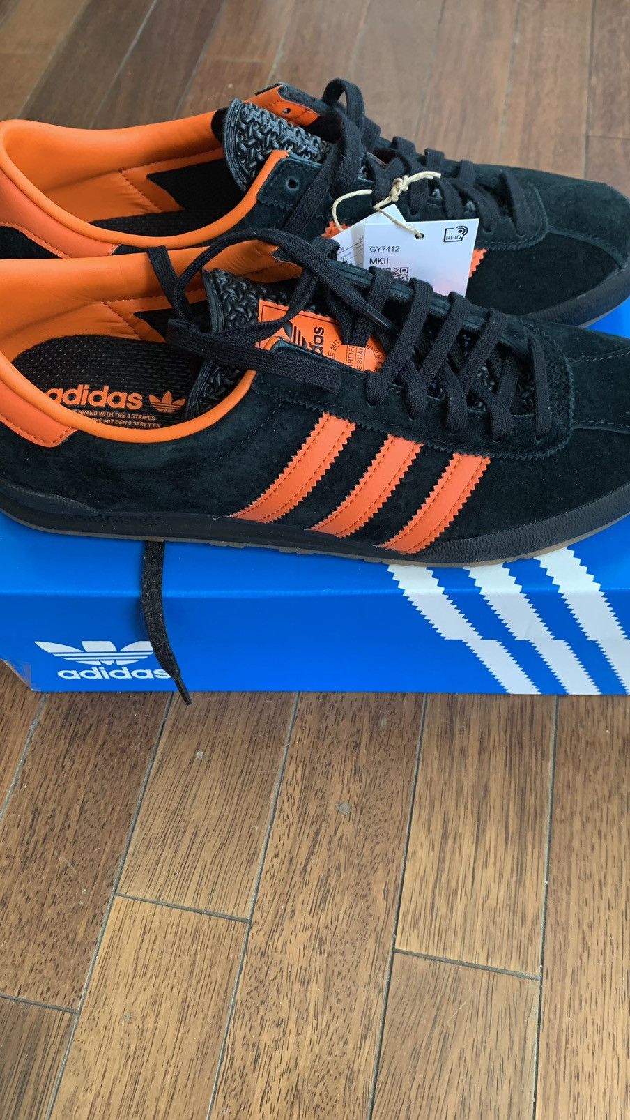 New Adidas Mkii Jeans Shoes Black Orange size 39