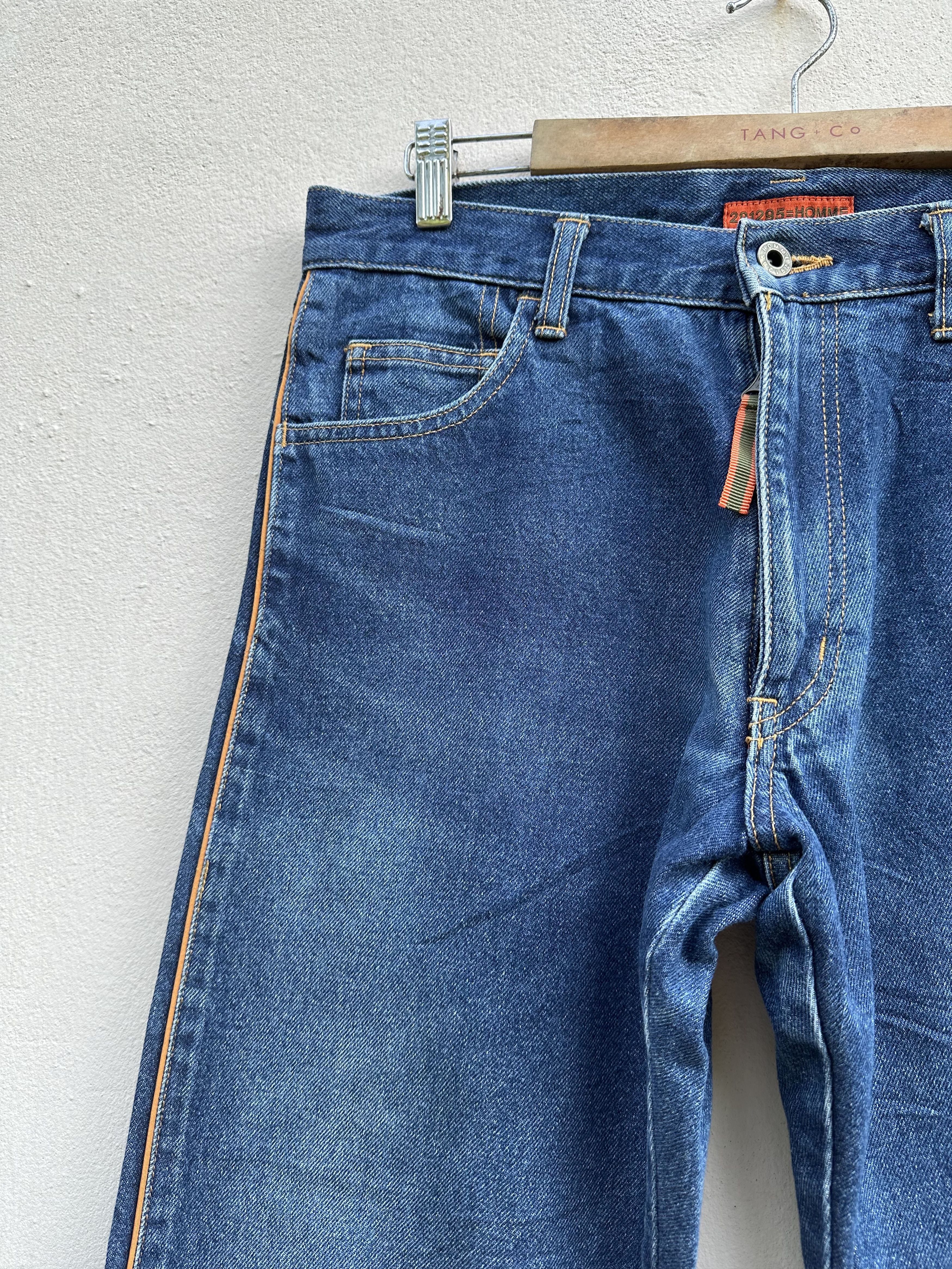20471120 Rare!! Vtg 291295 Homme Side Striped Denim Jeans Size US 32 / EU 48 - 5 Thumbnail