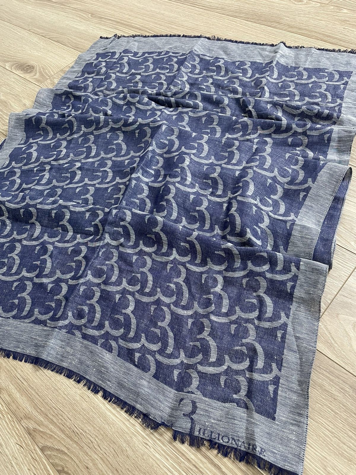 Billionaire Couture Billionare Couture Shawl Monogram BB Linen Scarf Auth Wrap Size ONE SIZE - 4 Thumbnail