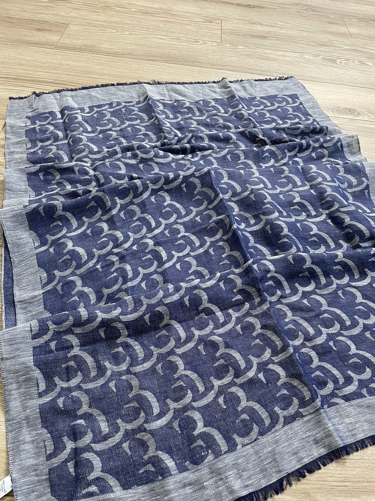 Billionaire Couture Billionare Couture Shawl Monogram BB Linen Scarf Auth Wrap Size ONE SIZE - 2 Thumbnail