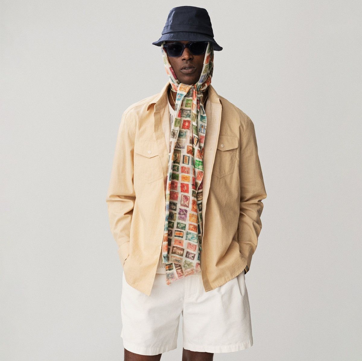 image of Aime Leon Dore Chambray Shirt in Warm Sand, Men's (Size Large)