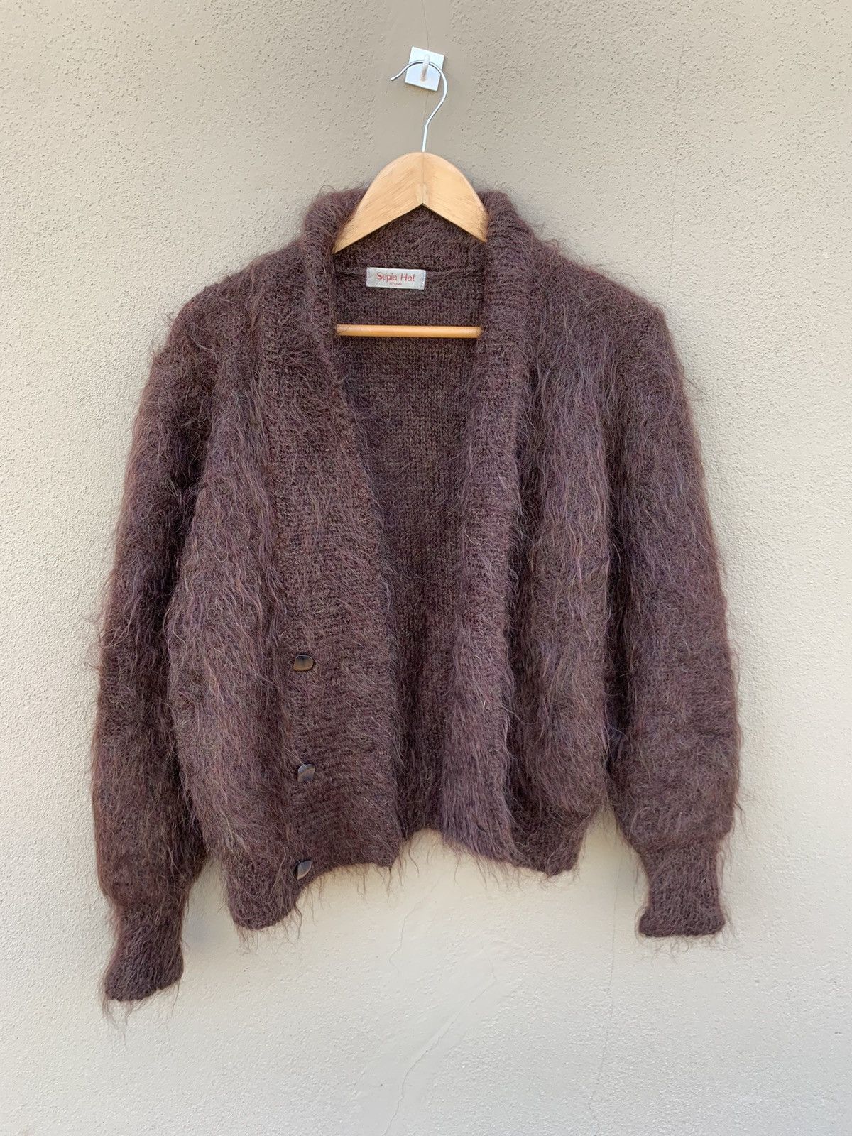 image of 90's Kurt Cobain Mohair Cardigan Jacket in Brown, Men's (Size Medium)