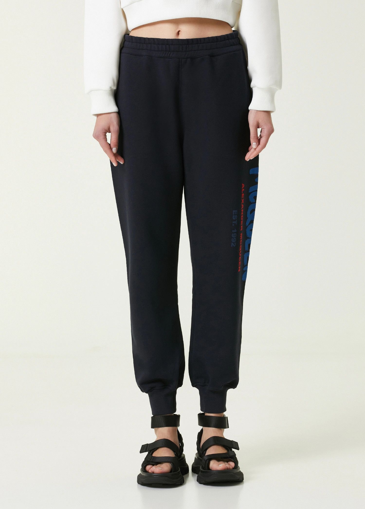 Alexander McQueen ALEXANDER MCQUEEN white graphic logo sweatpants 6 42 q Size 28" / US 6 / IT 42 - 10 Thumbnail