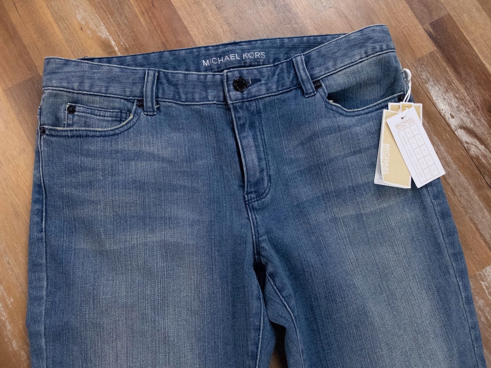 Michael Kors MICHAEL KORS skinny blue sequin back pocket jeans 10 US Size 32" / US 10 / IT 46 - 4 Thumbnail