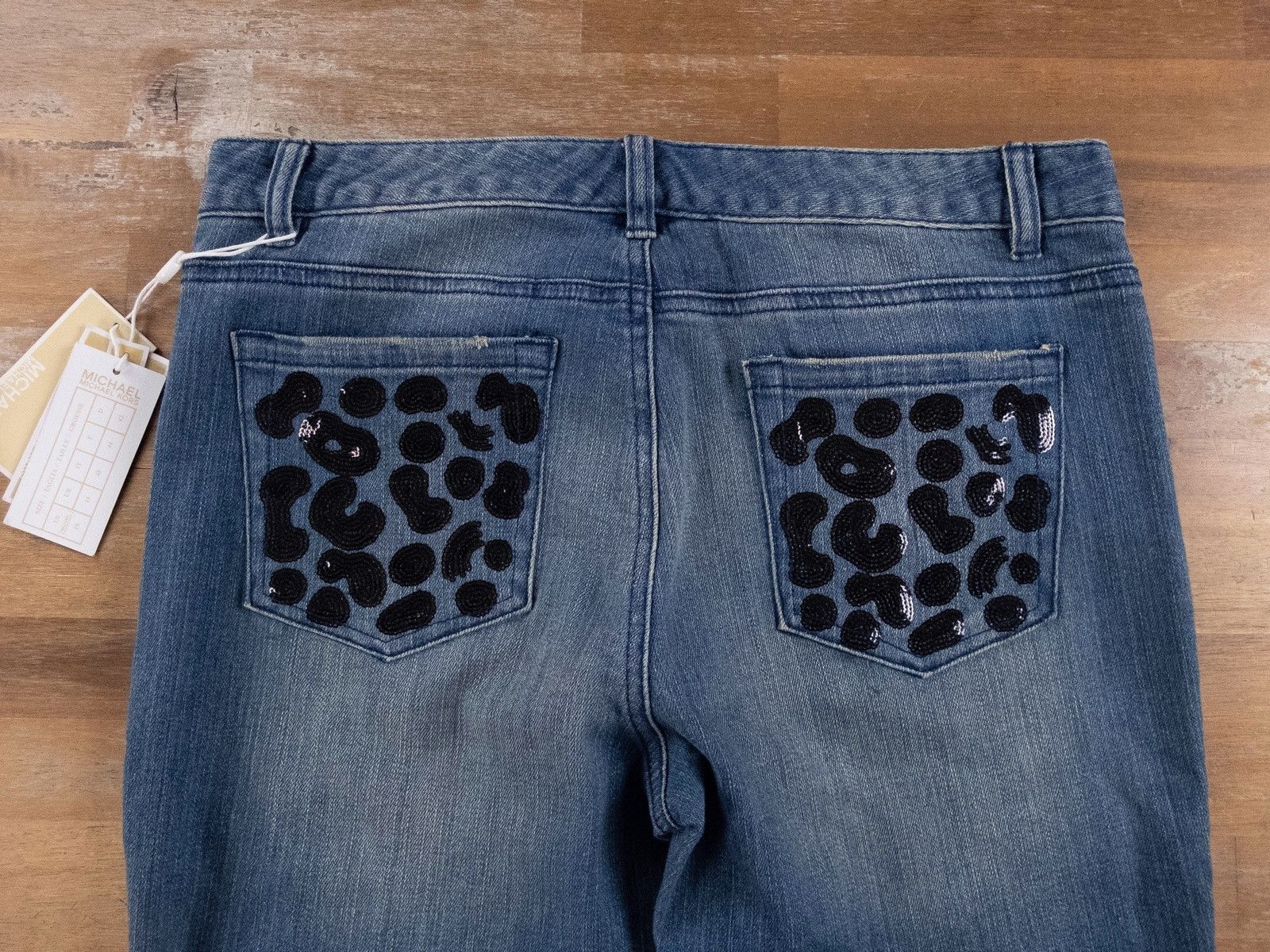 Michael Kors MICHAEL KORS skinny blue sequin back pocket jeans 10 US Size 32" / US 10 / IT 46 - 7 Thumbnail