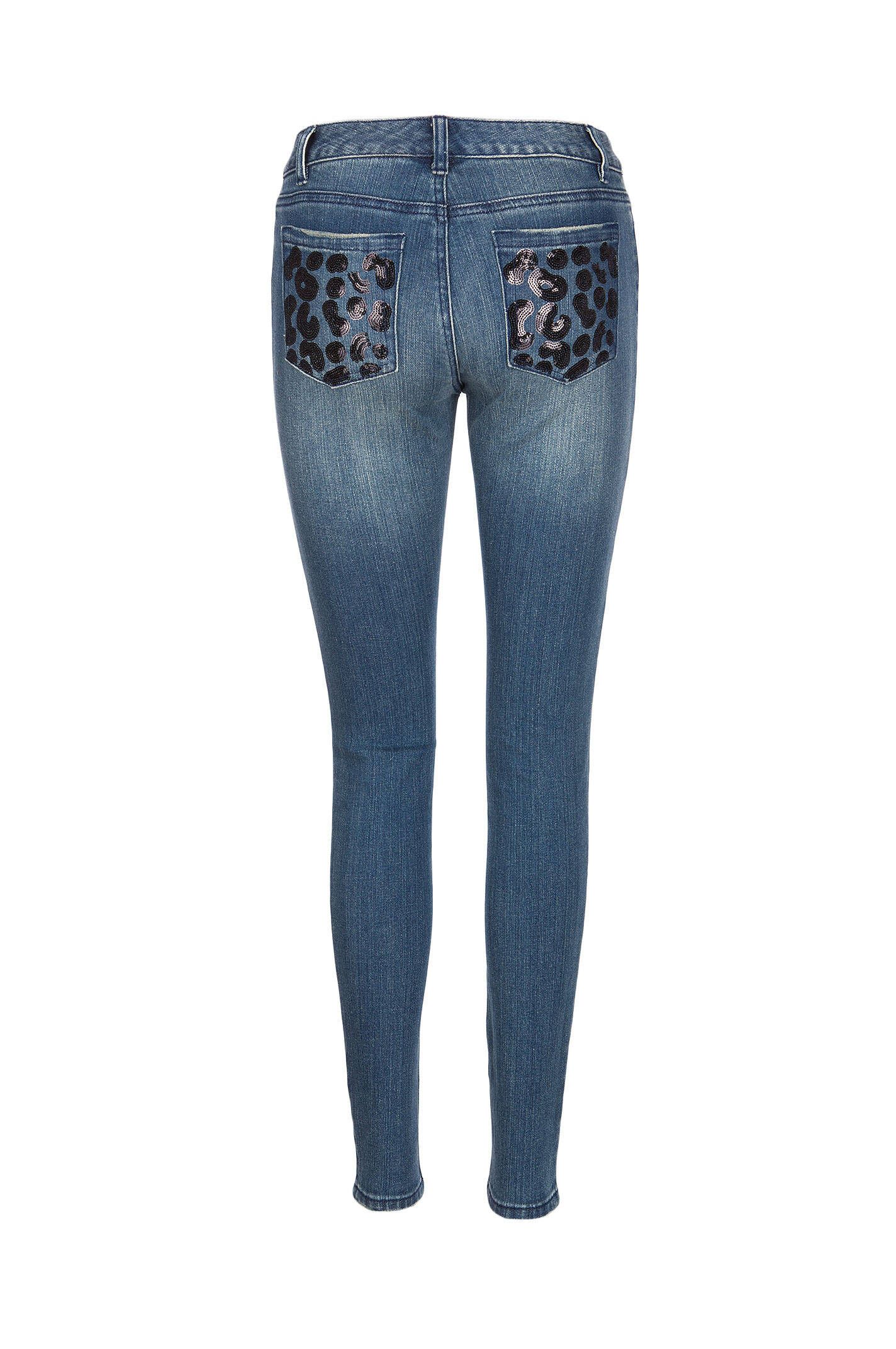 Michael Kors MICHAEL KORS skinny blue sequin back pocket jeans 10 US Size 32" / US 10 / IT 46 - 2 Thumbnail