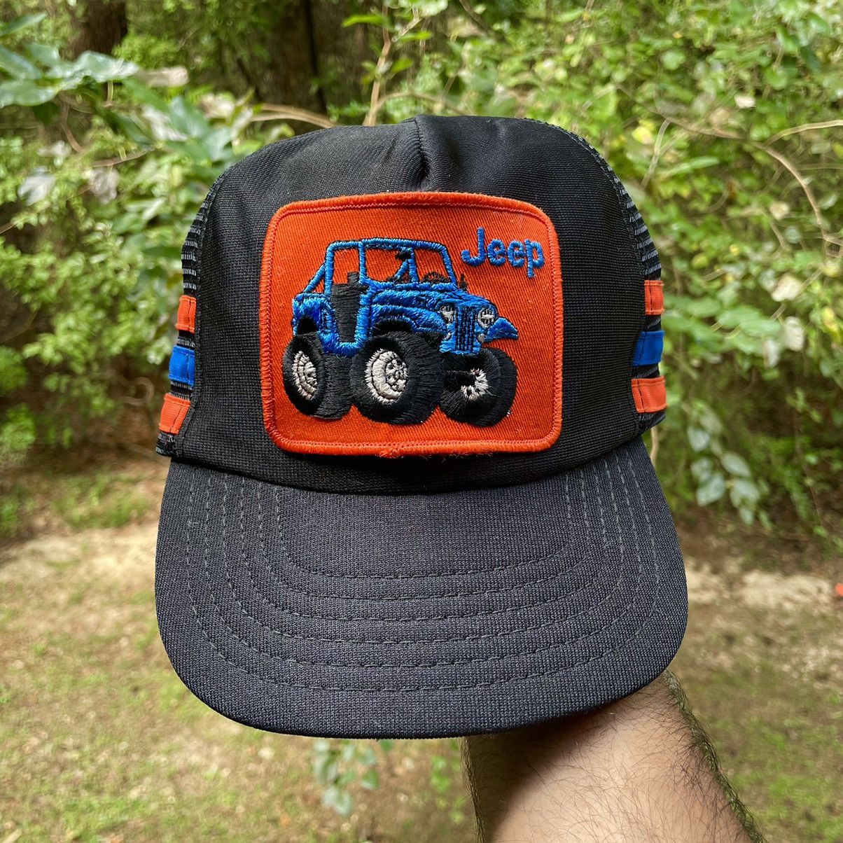 Jeep × Vintage Vintage Jeep Mesh 3 Stripe Trucker Hat OSFA GUC Size ONE SIZE - 2 Thumbnail