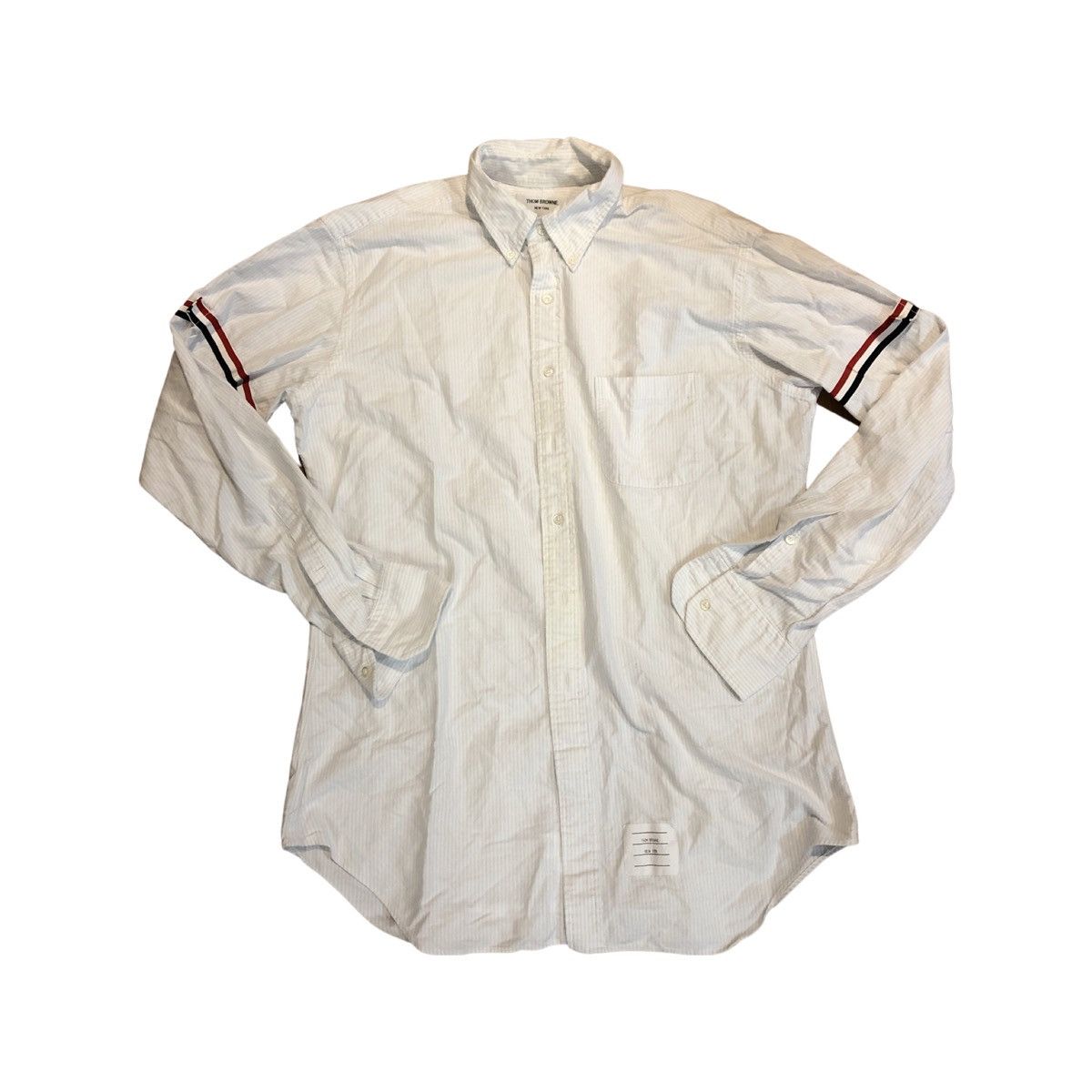 image of Thom Browne Arm Grossgrain Shirt in White, Men's (Size 2XL)