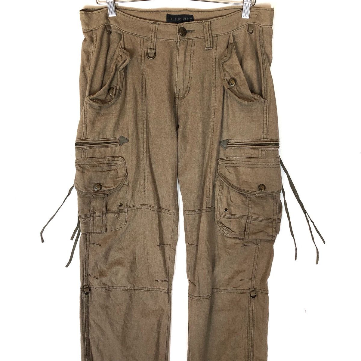 Designer Cargo Multi Pocket Zipper Parachute Trousers Pants Size US 34 / EU 50 - 2 Thumbnail