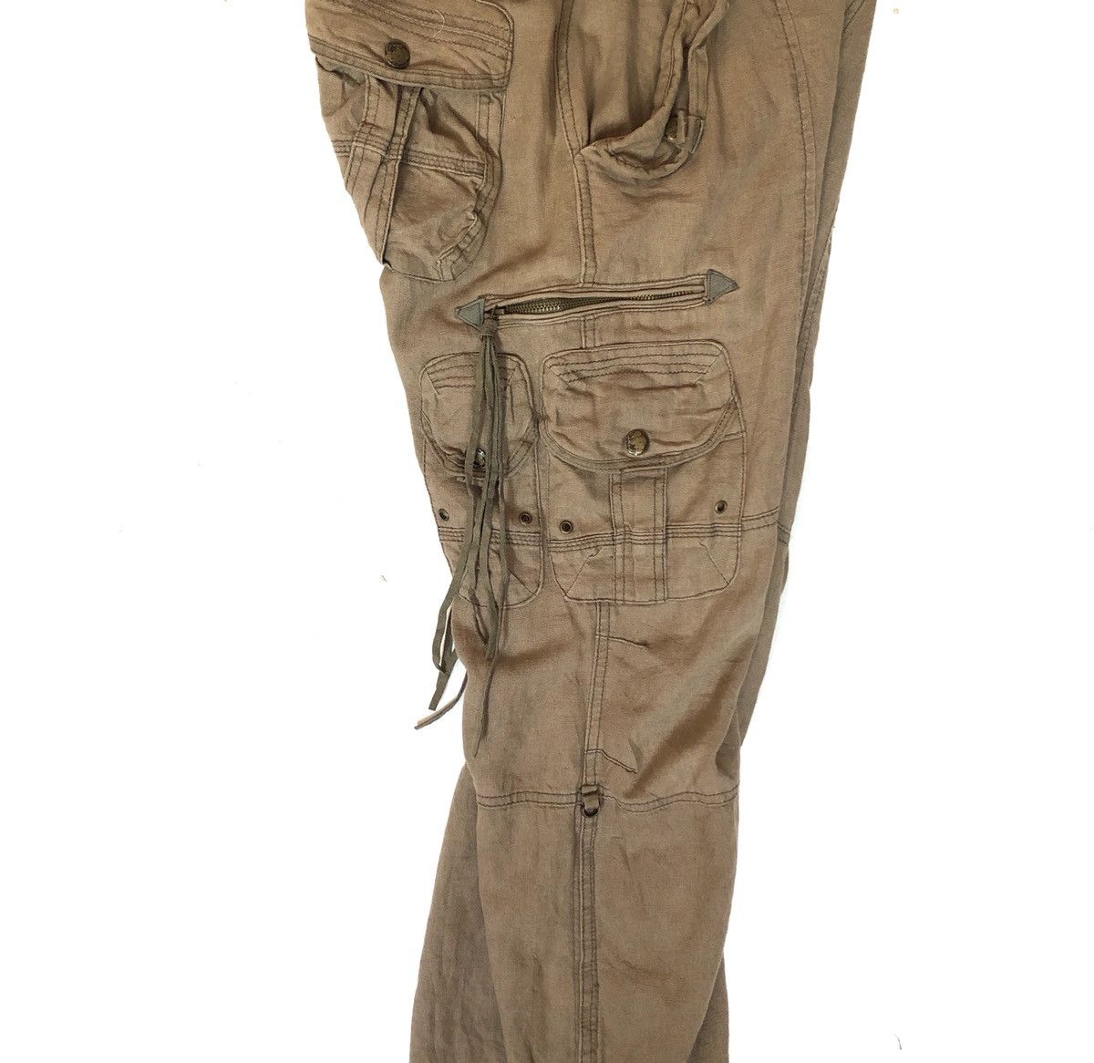 Designer Cargo Multi Pocket Zipper Parachute Trousers Pants Size US 34 / EU 50 - 4 Thumbnail