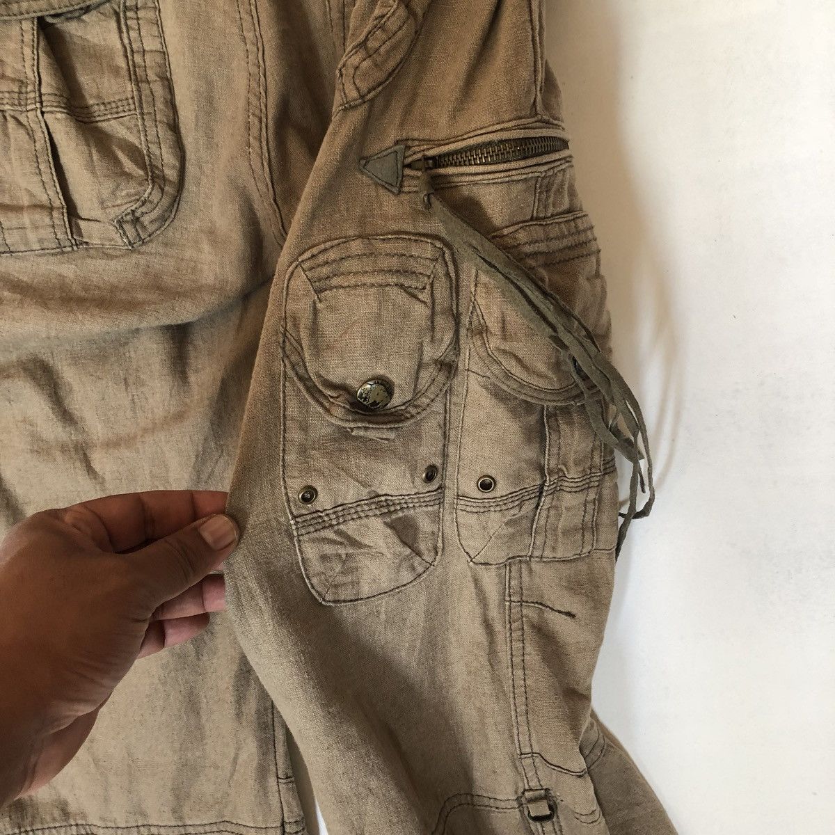 Designer Cargo Multi Pocket Zipper Parachute Trousers Pants Size US 34 / EU 50 - 5 Thumbnail