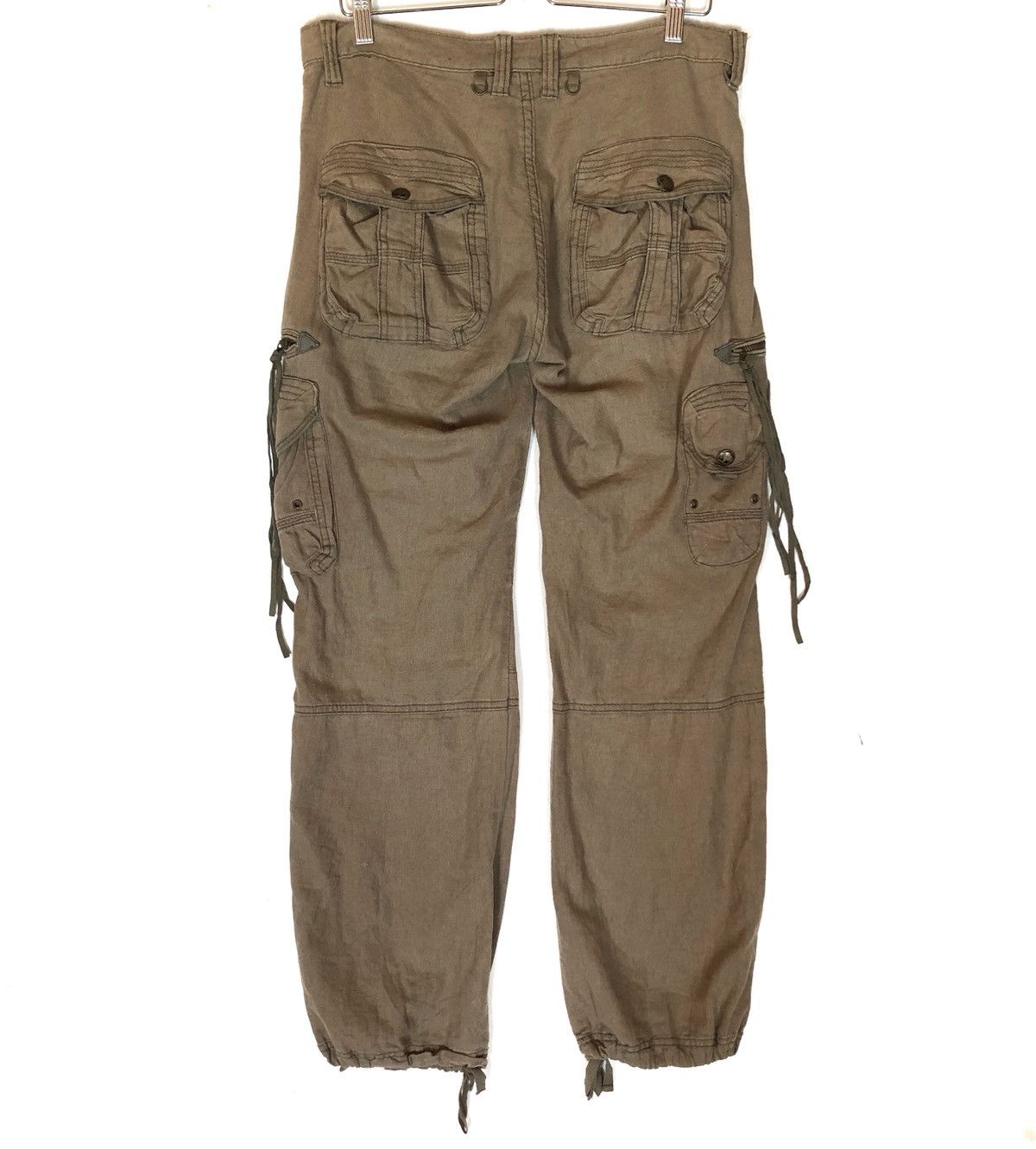 Designer Cargo Multi Pocket Zipper Parachute Trousers Pants Size US 34 / EU 50 - 3 Thumbnail