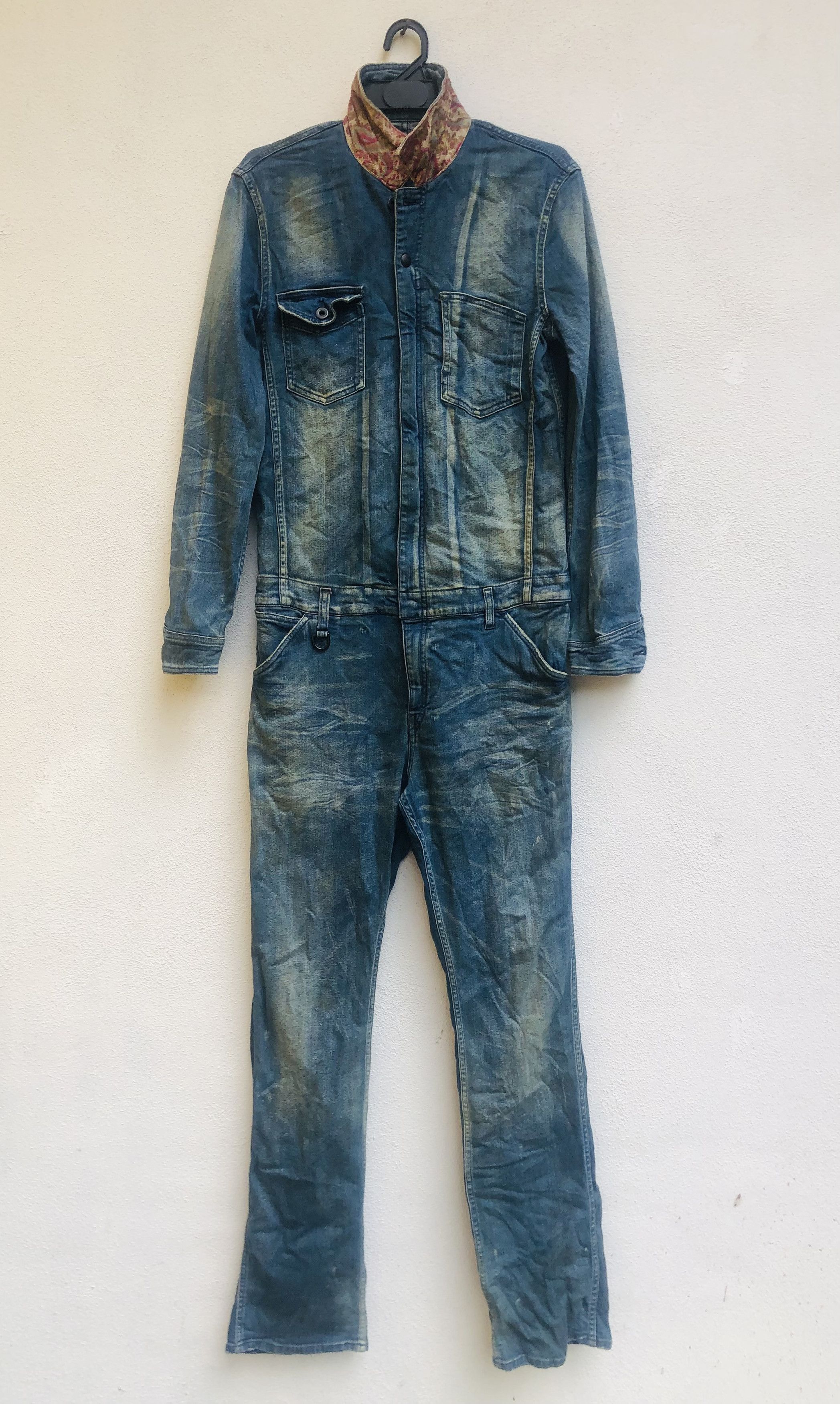 image of Vintage Japanese Designed Fashion Style Overall in Dark Blue, Men's (Size 30)