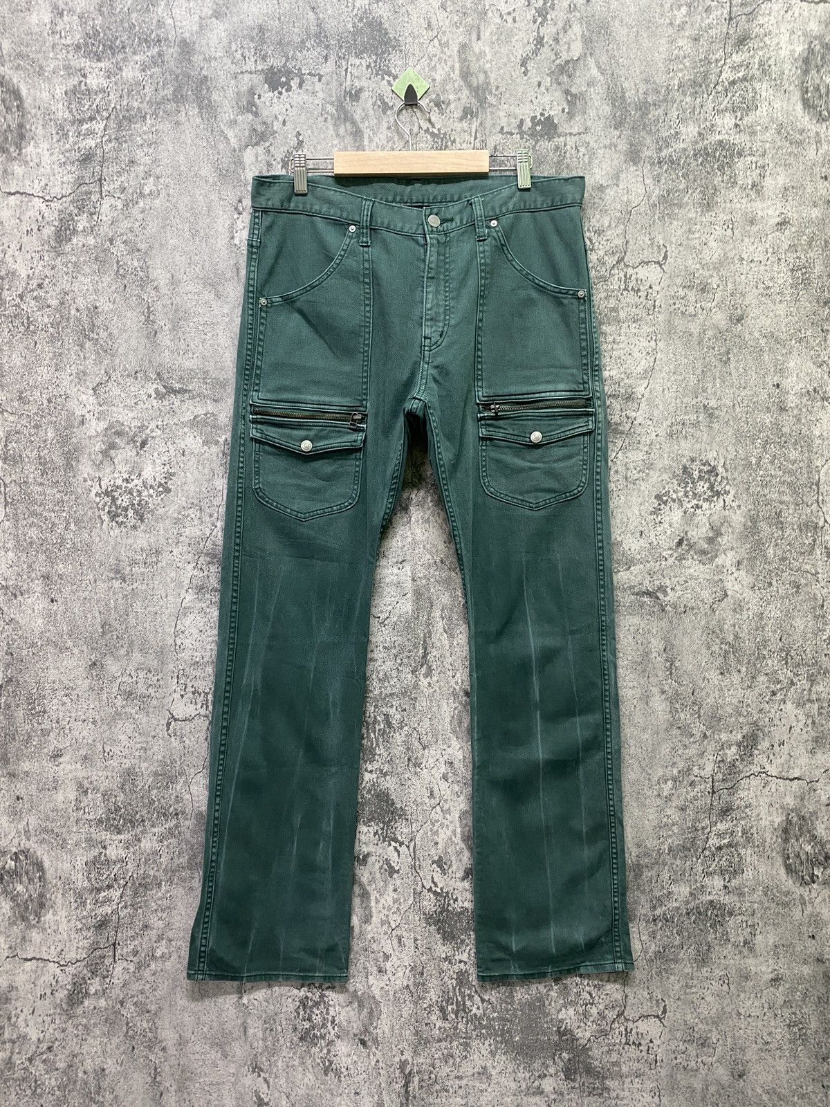 Japanese Brand × Takeo Kikuchi TAKEO KIKUCHI Bush Pants Green faded Pants Size US 34 / EU 50 - 1 Thumbnail