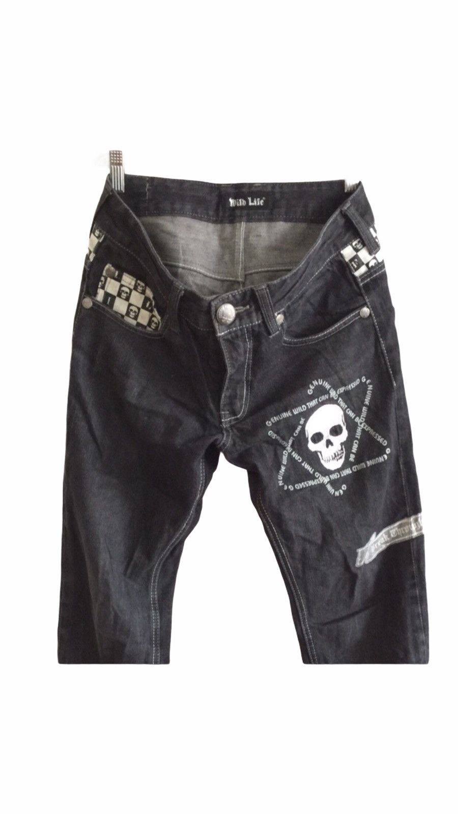 Designer × Seditionaries Punk Rock Denim Skulls Design Trousers Pants Size US 31 - 4 Thumbnail