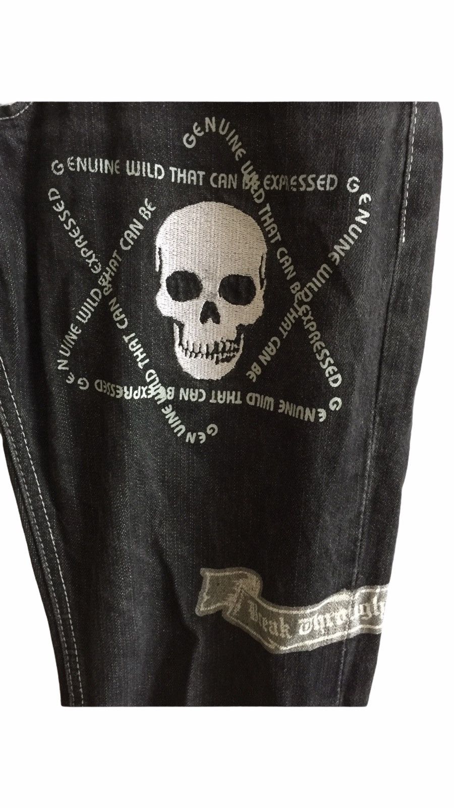 Designer × Seditionaries Punk Rock Denim Skulls Design Trousers Pants Size US 31 - 5 Thumbnail