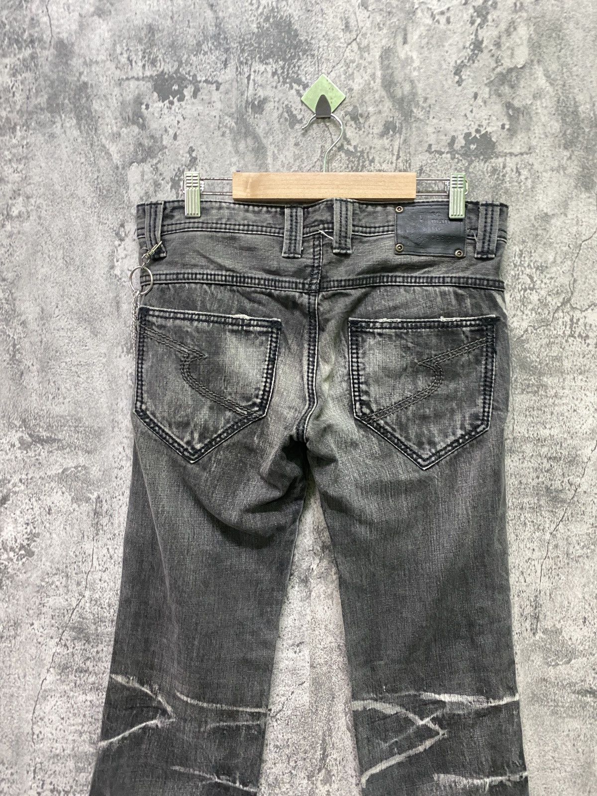 Designer × Japanese Brand SEMANTIC DESIGN Acid Wash Black Faded Jeans Size US 32 / EU 48 - 9 Thumbnail