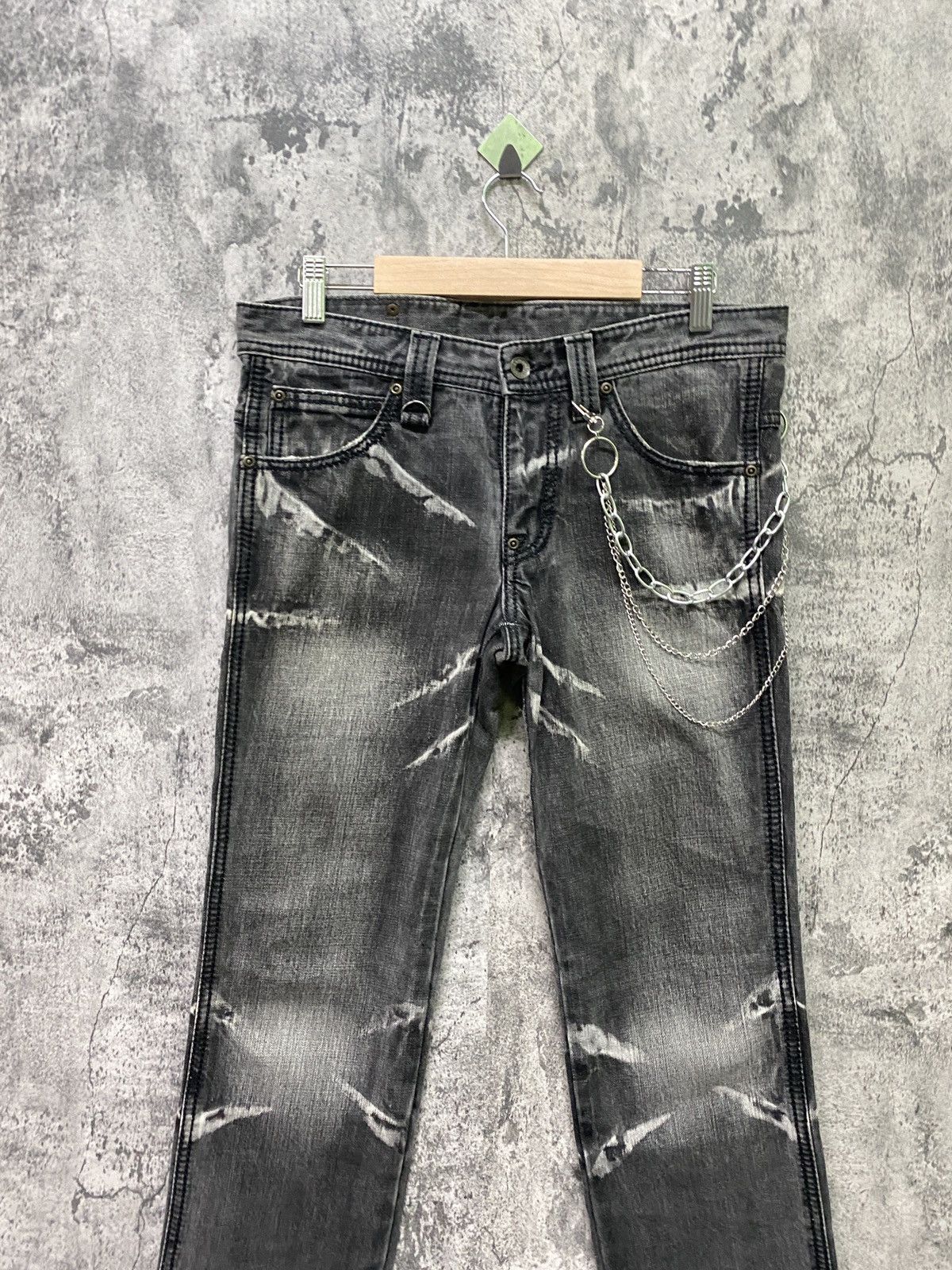 Designer × Japanese Brand SEMANTIC DESIGN Acid Wash Black Faded Jeans Size US 32 / EU 48 - 3 Thumbnail