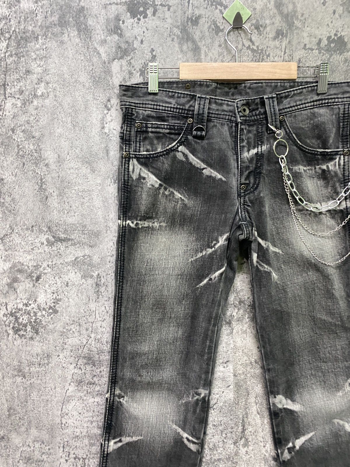 Designer × Japanese Brand SEMANTIC DESIGN Acid Wash Black Faded Jeans Size US 32 / EU 48 - 4 Thumbnail