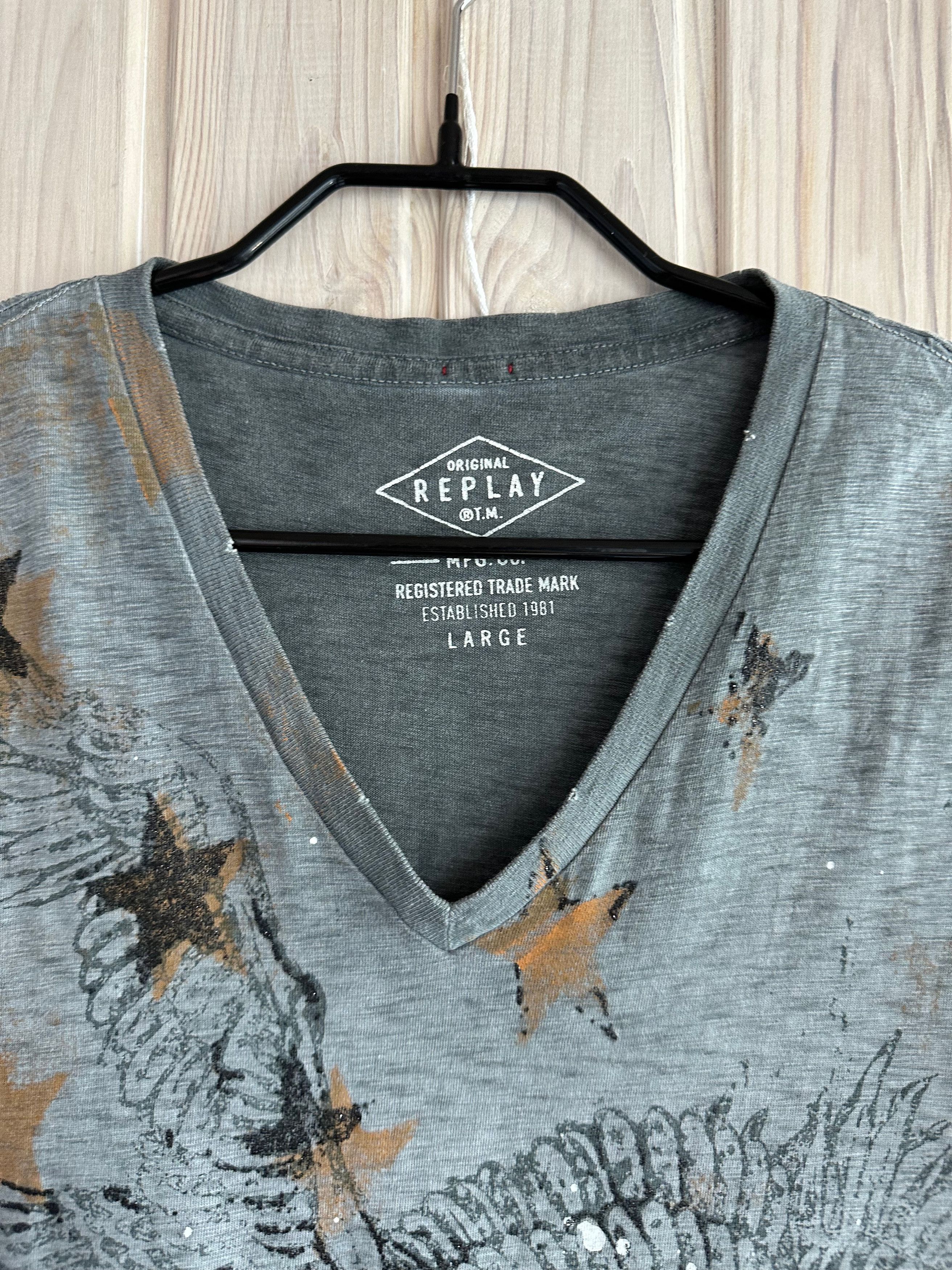 Replay REPLAY v neck t shirt eagle print Size US L / EU 52-54 / 3 - 2 Thumbnail