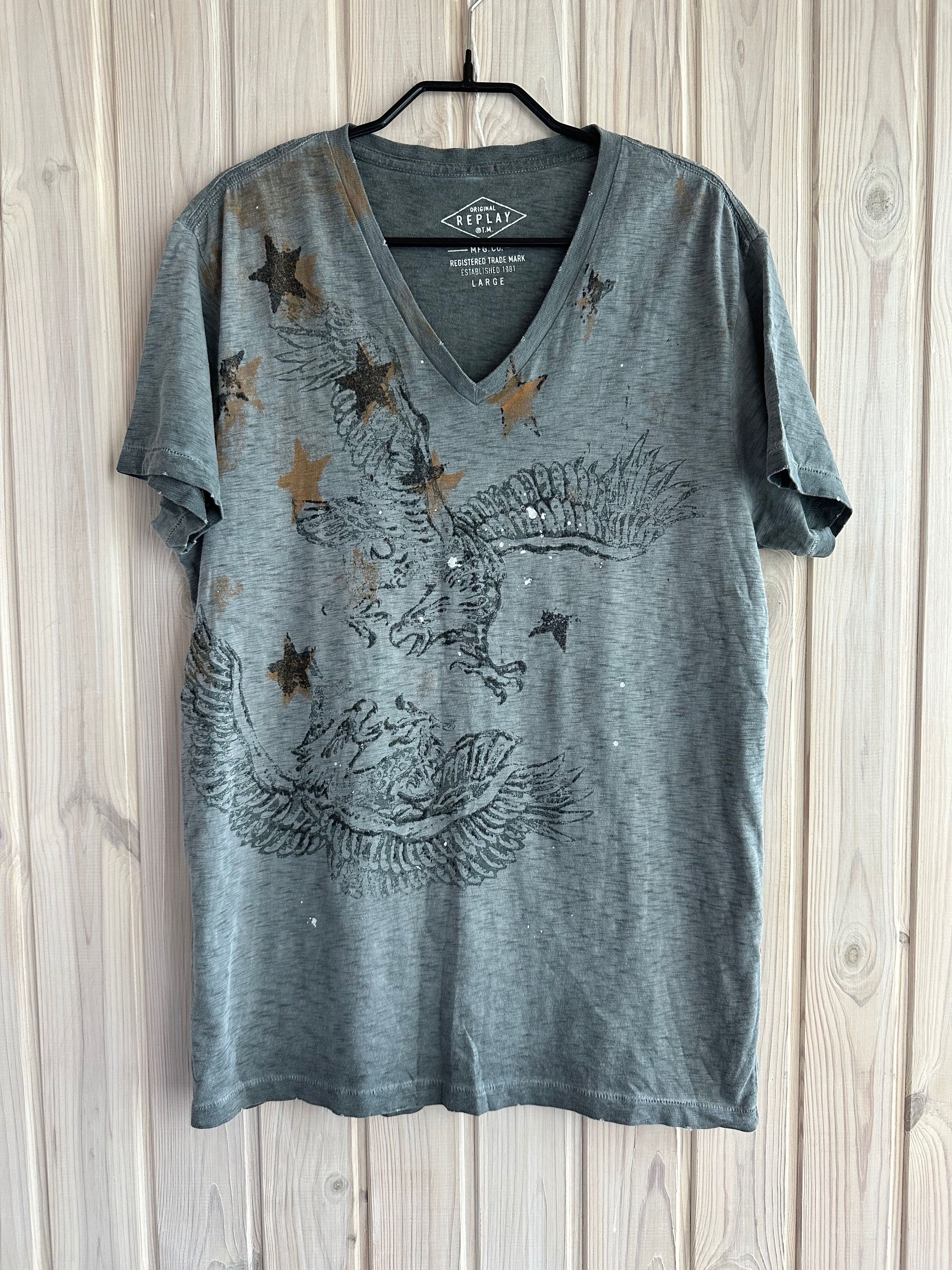 Replay REPLAY v neck t shirt eagle print Size US L / EU 52-54 / 3 - 1 Thumbnail