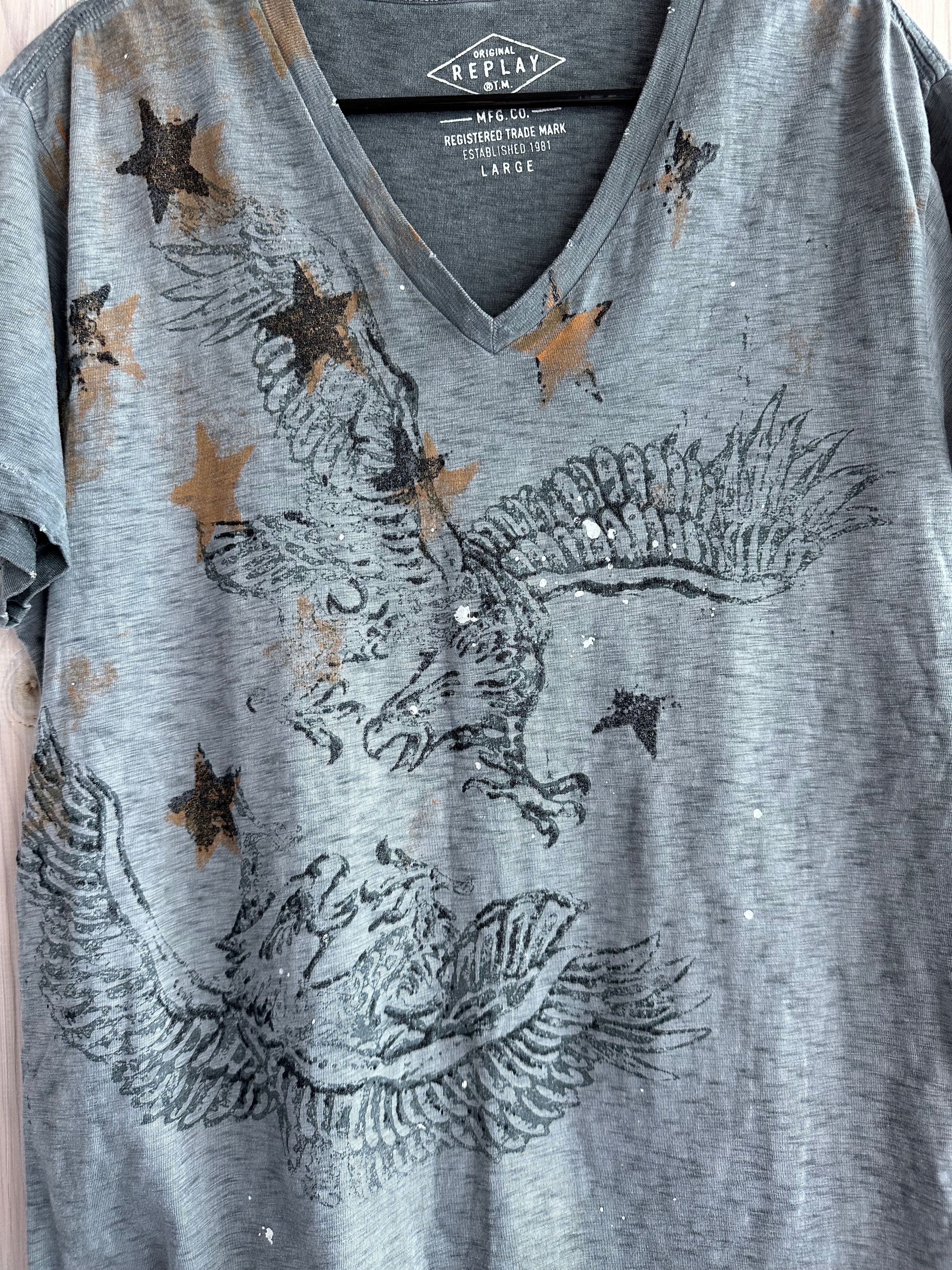 Replay REPLAY v neck t shirt eagle print Size US L / EU 52-54 / 3 - 5 Thumbnail