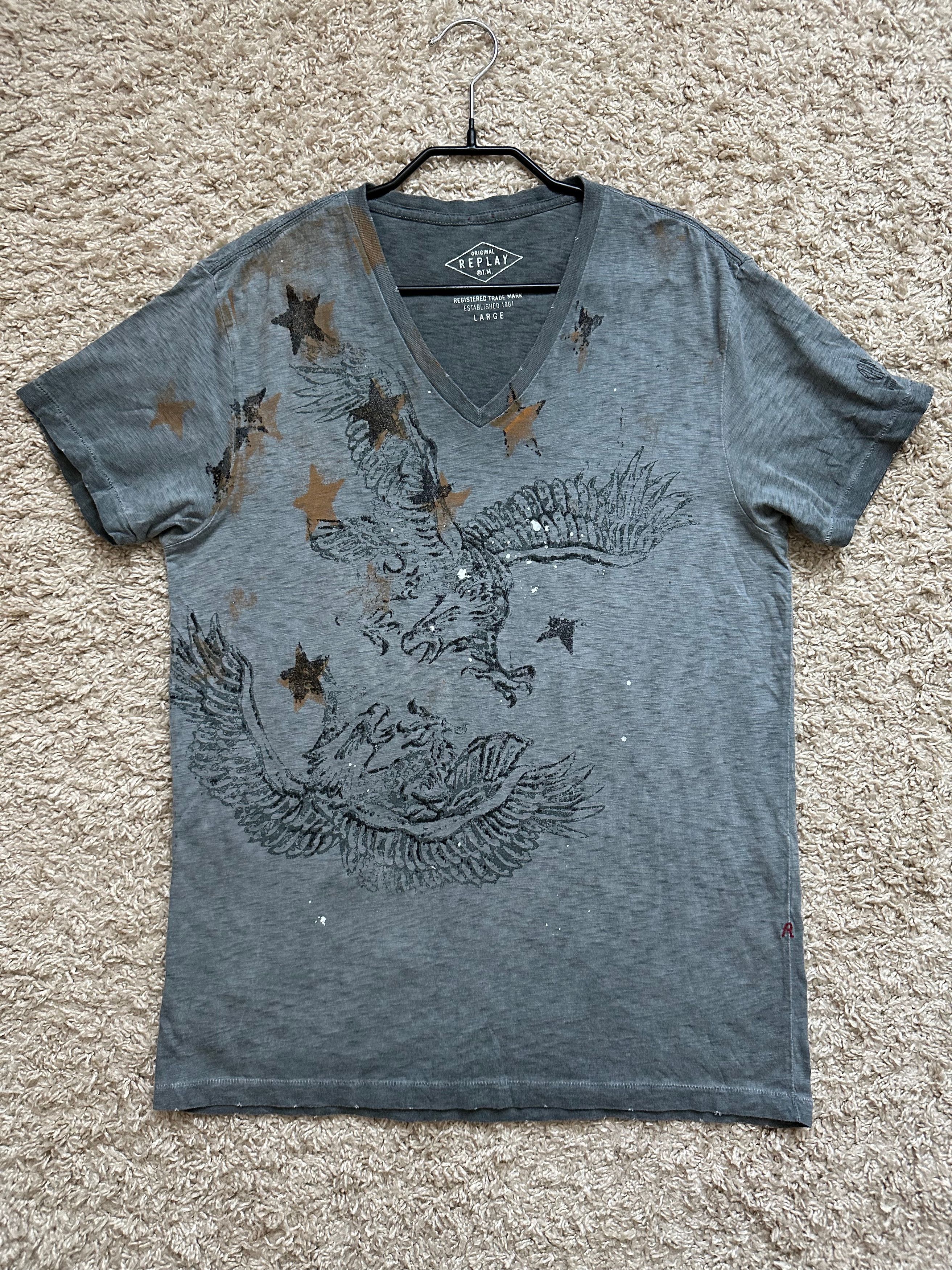 Replay REPLAY v neck t shirt eagle print Size US L / EU 52-54 / 3 - 9 Thumbnail