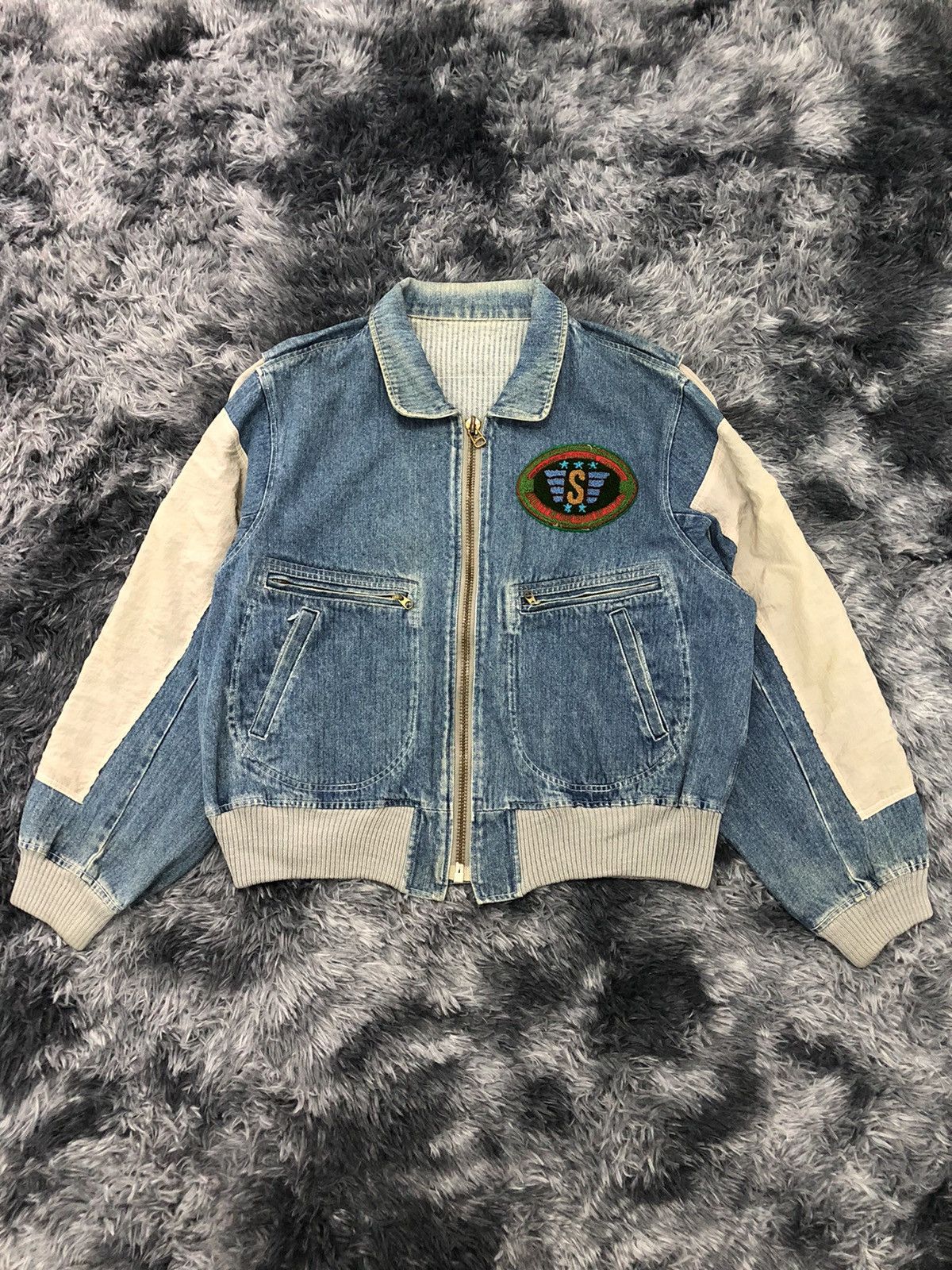 Edwin × Vintage 🔥Rare🔥1980s Edwin Bomber Zipper Jacket ( Something label ) Size US L / EU 52-54 / 3 - 3 Thumbnail